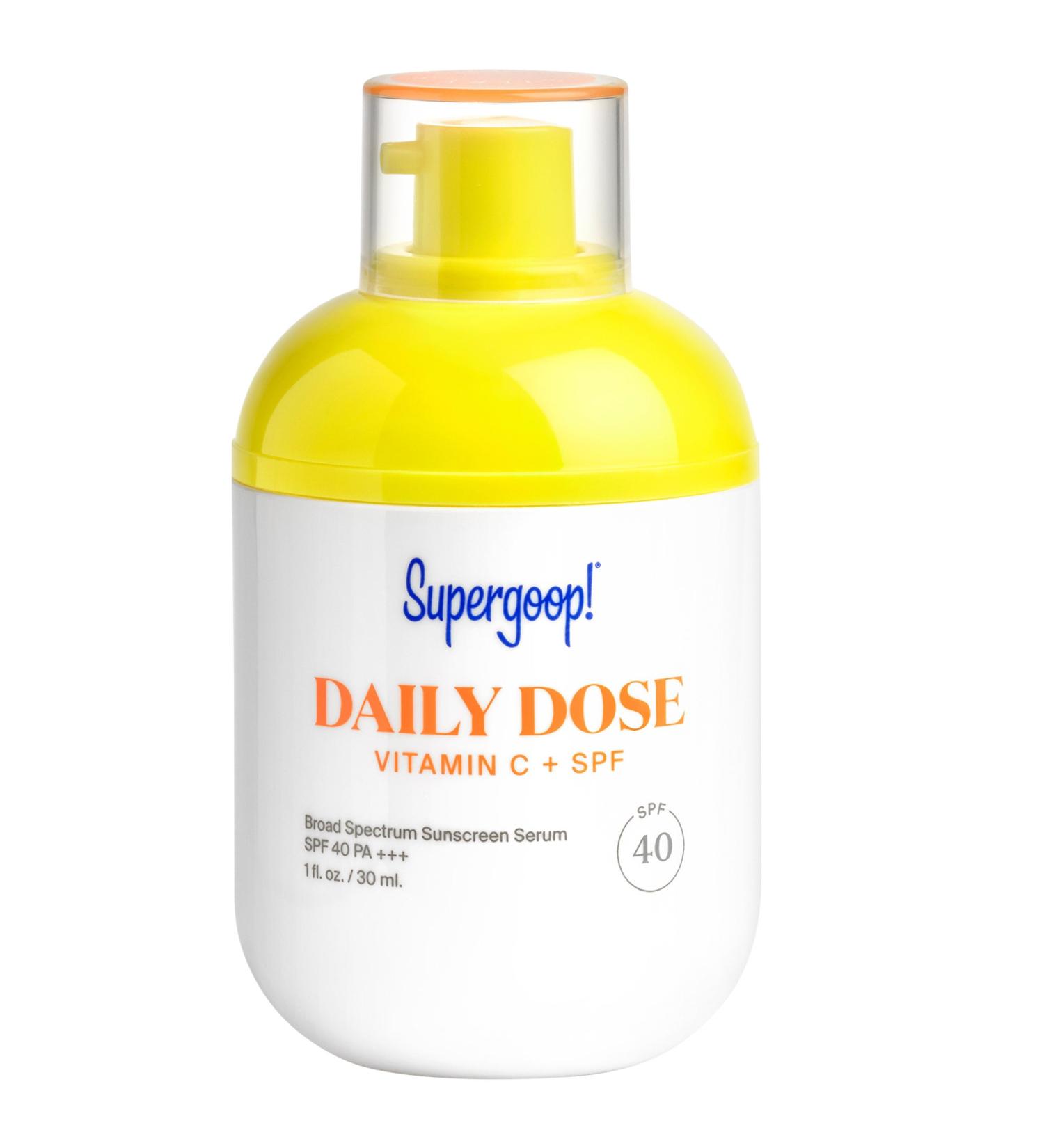 Shop Supergoop! Daily Dose Vitamin C Serum Sunscreen with SPF 40 - 1.0 oz/ 30 mL Online - Best Price & International Shipping - Buy Online on GoSupps.com