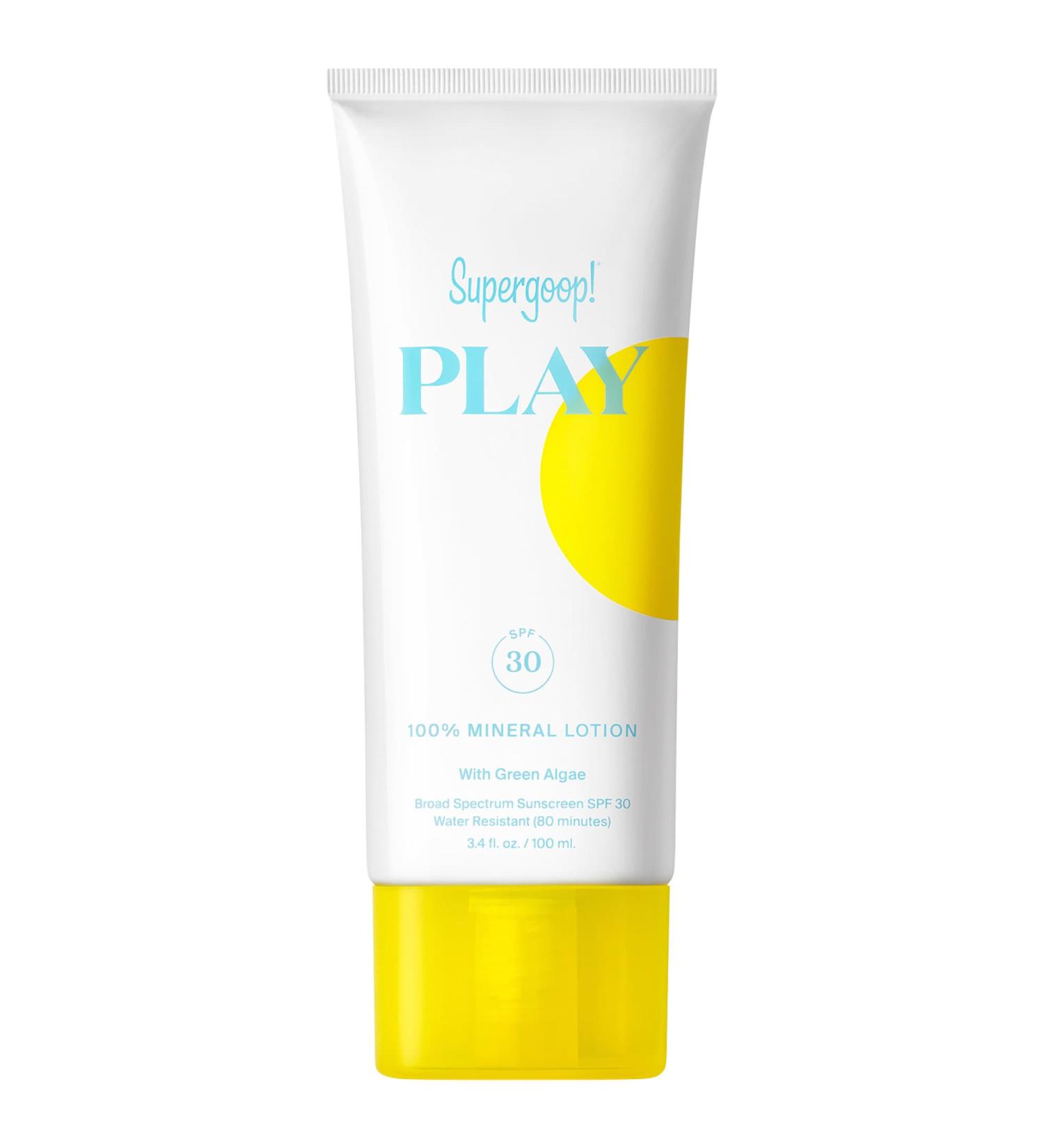 Shop Supergoop! PLAY 100% Mineral Sunscreen Lotion SPF 30 with Green Algae - 3.4 oz/ 100 mL Online - Best Price & International Shipping - Buy Online on GoSupps.com
