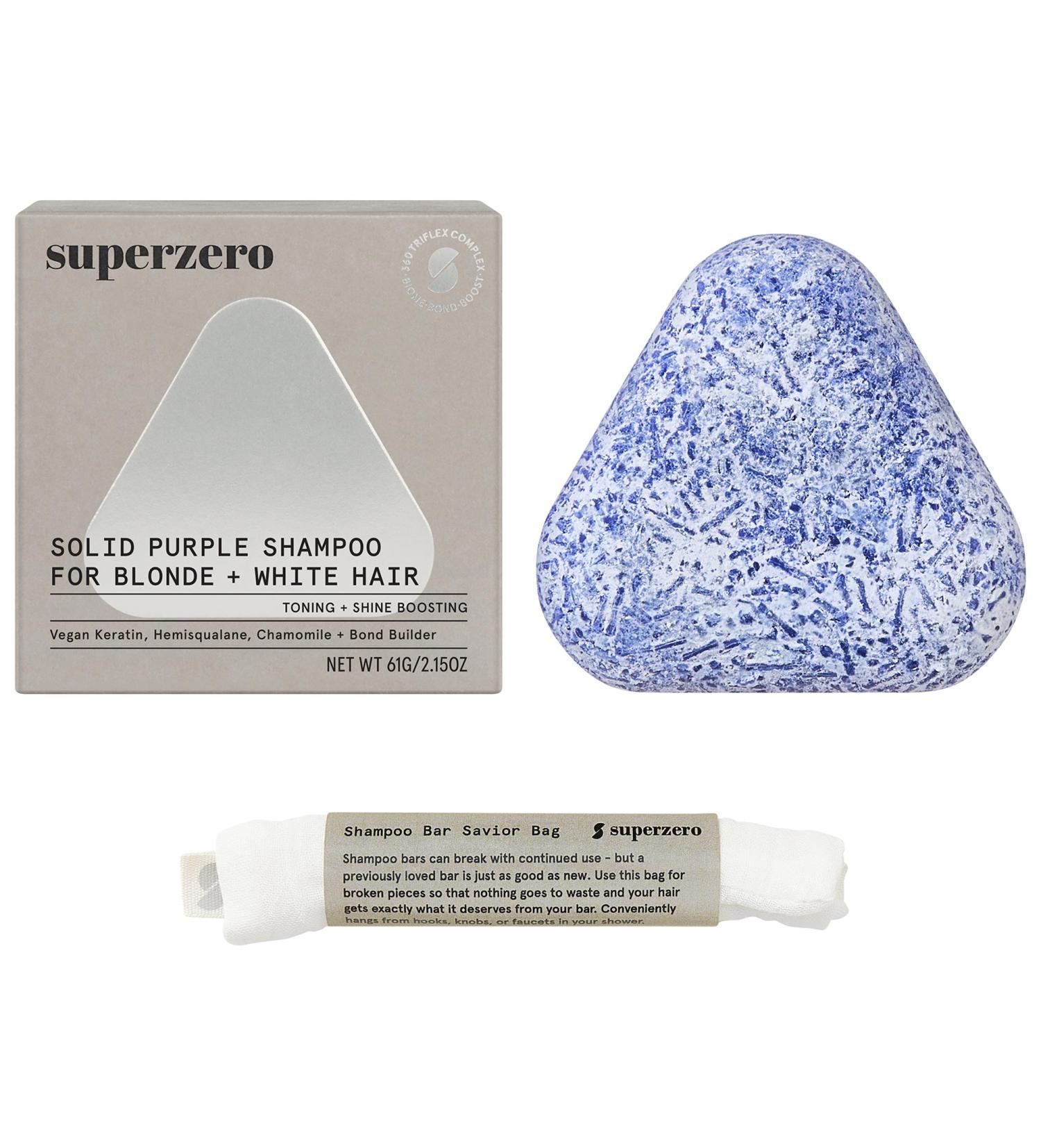 Shop superzero Purple Shampoo Bar for Blonde Highlighted & White Hair - 2.35 oz / 67 mL Online - Best Price & International Shipping - Buy Online on GoSupps.com