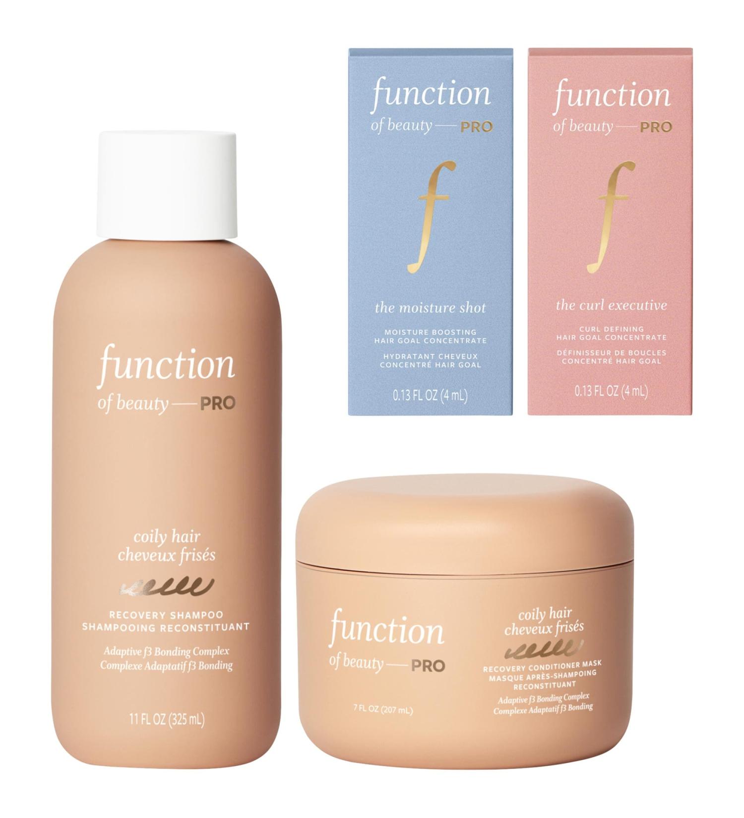 Shop Function of Beauty PRO Coily Shampoo & Mask Value Set with Curl Definition and Moisture Boosters Online - Best Price & International Shipping - Buy Online on GoSupps.com