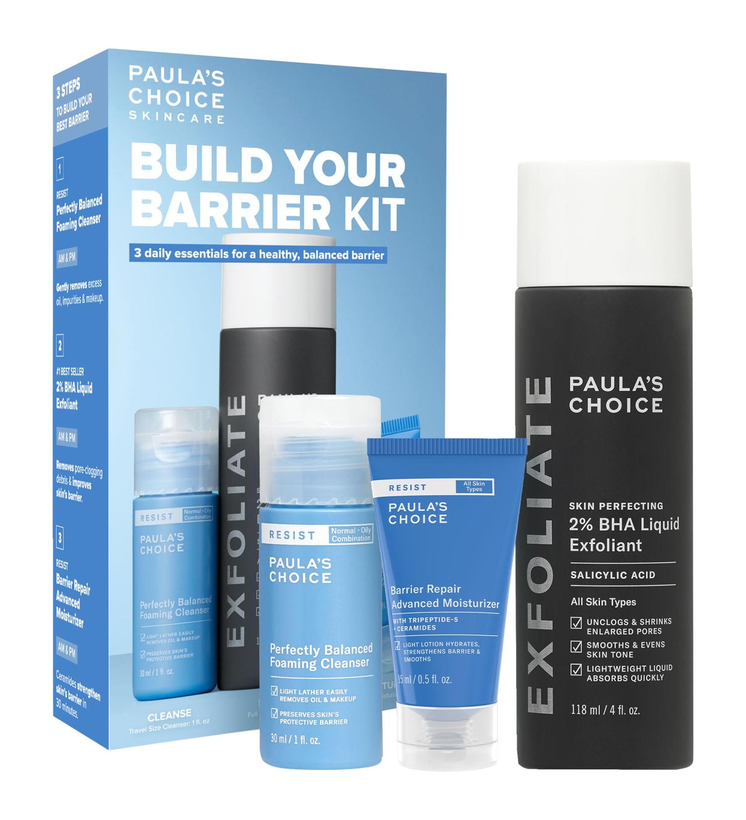 Shop Paula's Choice Build Your Barrier Kit with 2% BHA Foaming Cleanser & Barrier Repair Moisturizer						 Online - Best Price & International Shipping - Buy Online on GoSupps.com