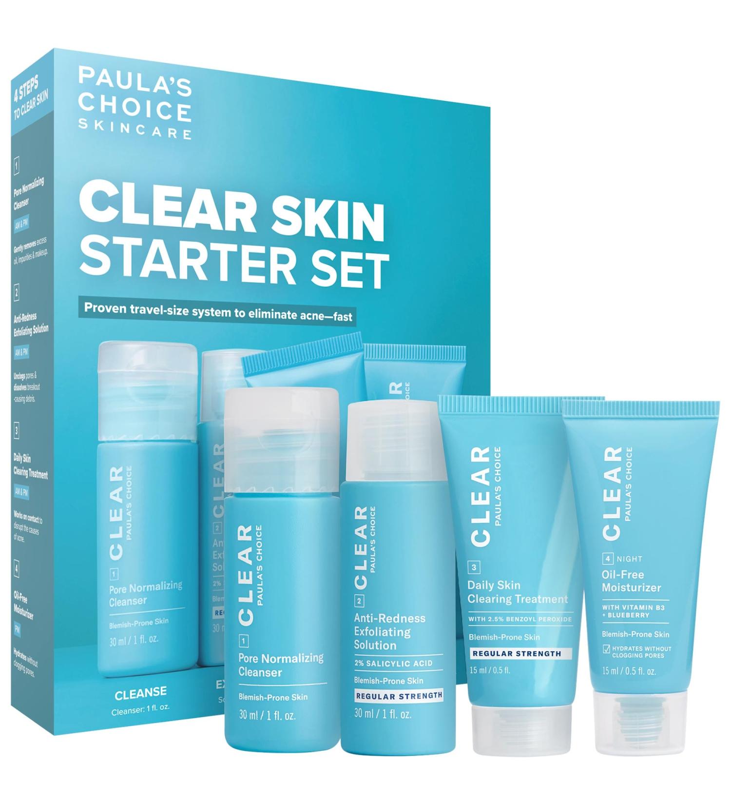 Shop Paula's Choice Mini CLEAR Skin Starter Set with Salicylic Acid and Benzoyl Peroxide						 Online - Best Price & International Shipping - Buy Online on GoSupps.com