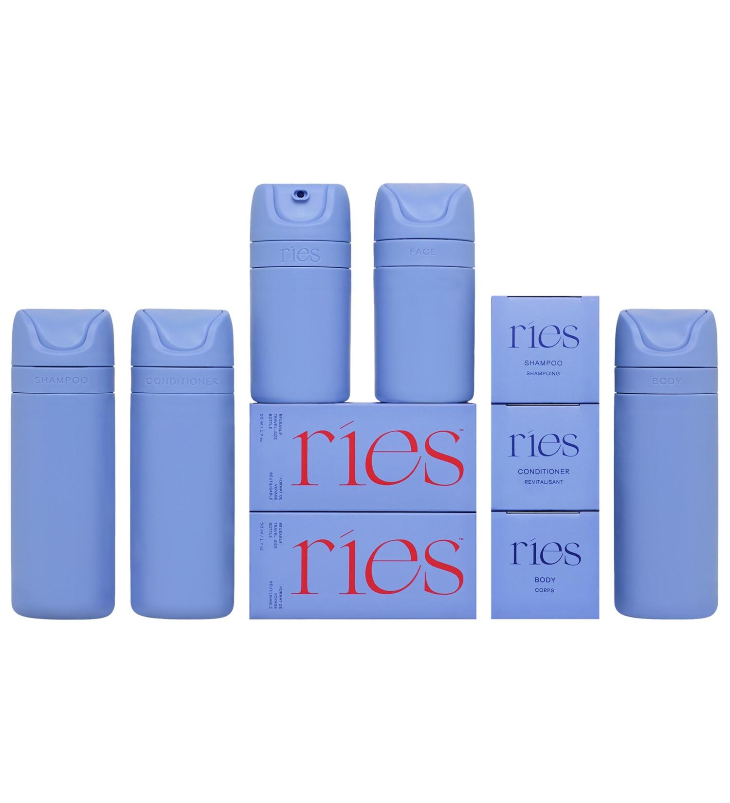 Shop RIES The Essential Refillable Travel Container Set - Blue Online - Best Price & International Shipping - Buy Online on GoSupps.com