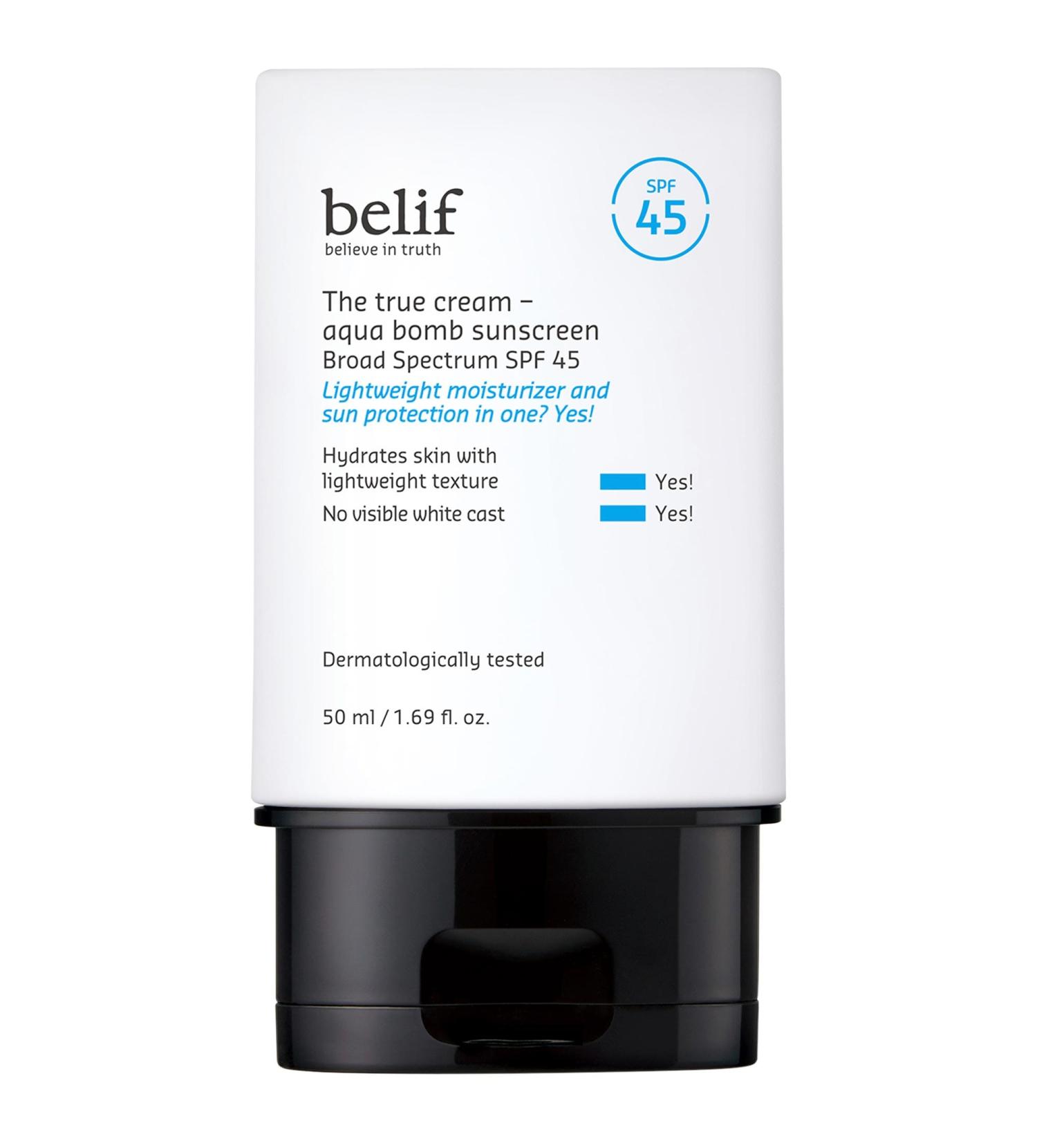 Shop belif The True Cream Aqua Bomb SPF 45 Korean Moisturizer Face Sunscreen						 Online - Best Price & International Shipping - Buy Online on GoSupps.com