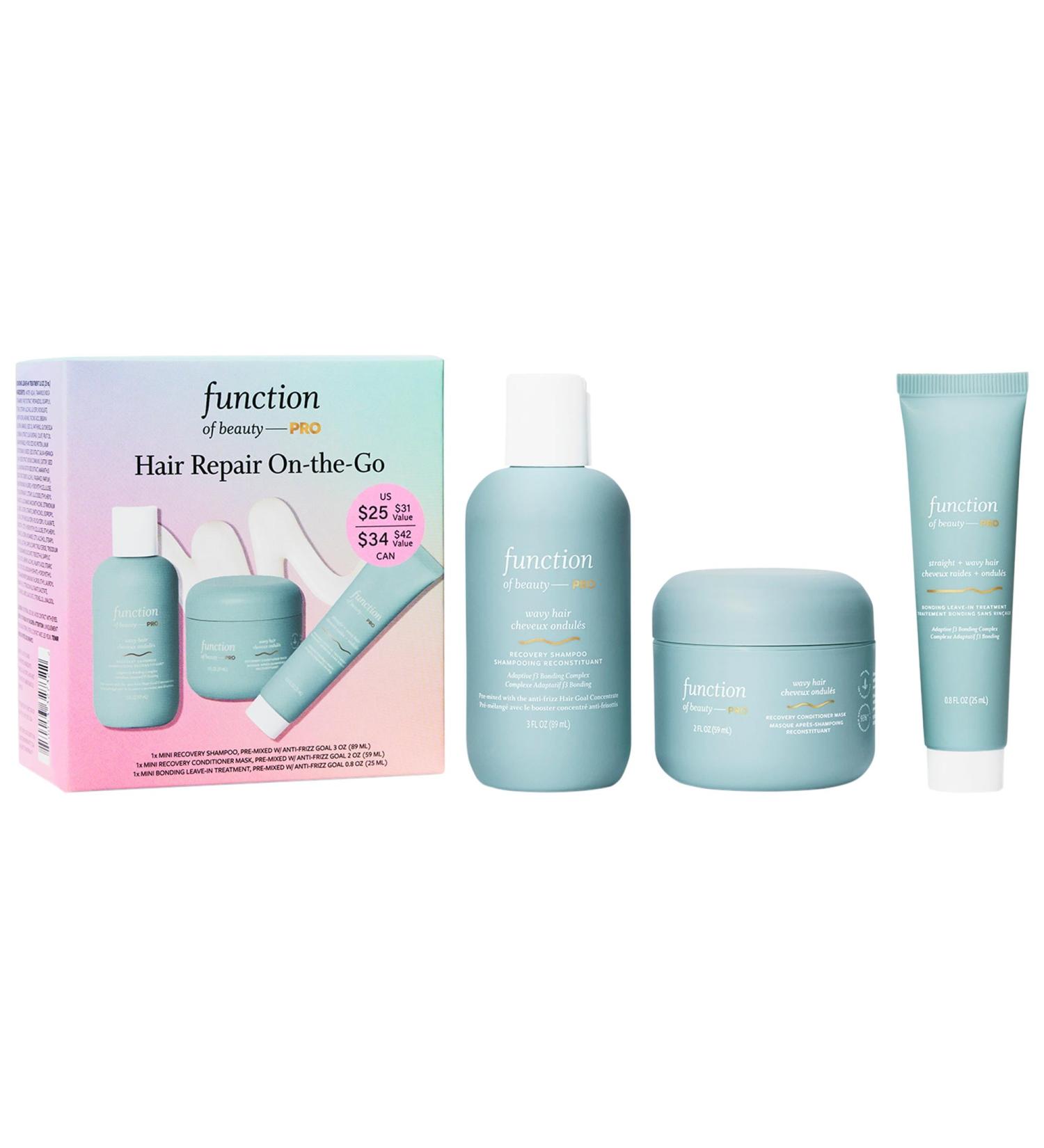 Shop Function of Beauty PRO Mini On the Go Bond Repair Set for Wavy Hair Online - Best Price & International Shipping - Buy Online on GoSupps.com