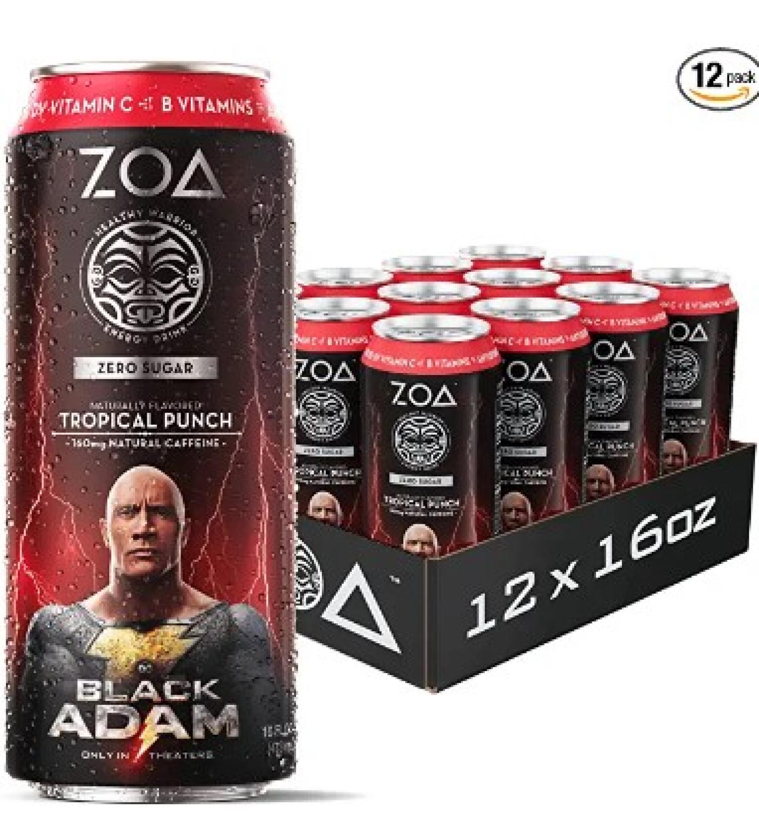 ZOA Zero Sugar Energy Drink - Tropical Punch - 16 Fl Oz - Buy Online on GoSupps.com