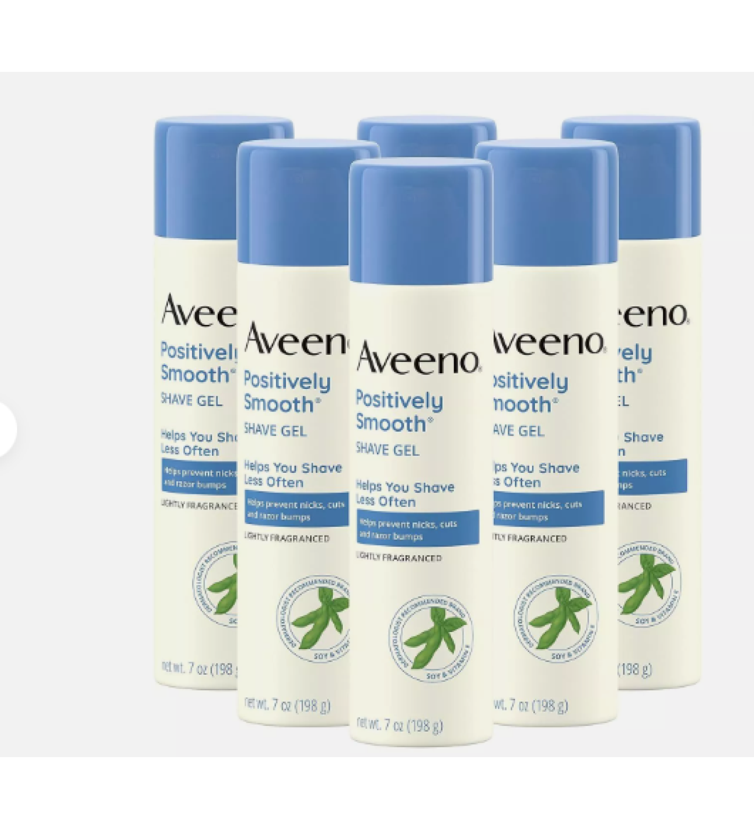Aveeno Positively Smooth Moisturizing Shave Gel 7 oz - Pack of 6 | Soy, Aloe, Vitamin E | Prevent Nicks, Cuts, Razor Bumps | Lightly Fragranced - Buy Online on GoSupps.com