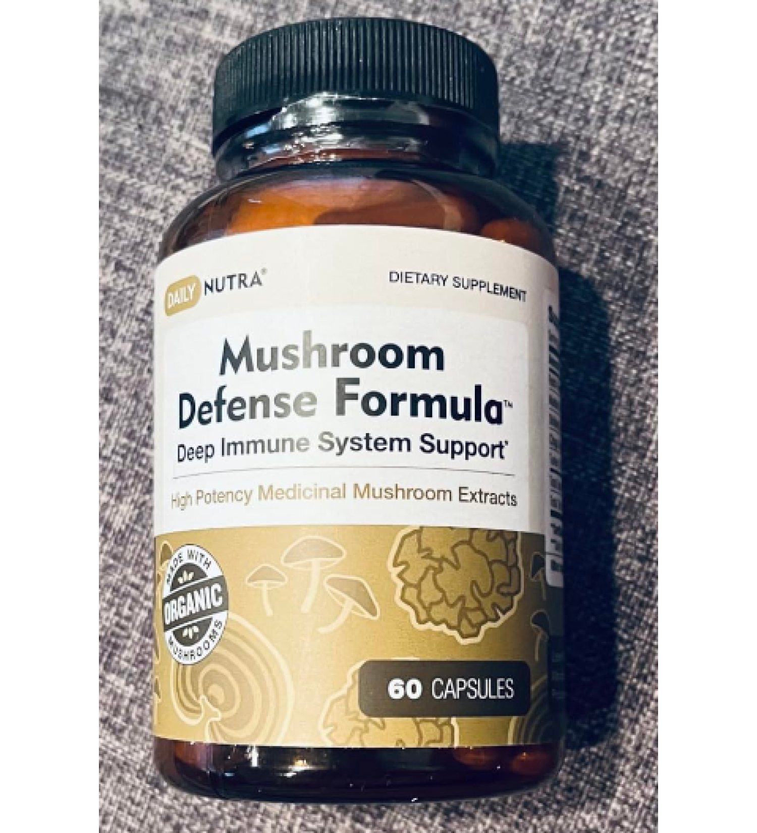 Mushroom Defense Formula by DailyNutra - Immune Support Supplement | Organic Mushrooms, Hot Water Extracted - Reishi, Chaga, Maitake, Shiitake & Turkey Tail (90 Capsules) 90 Count (Pack of 1)