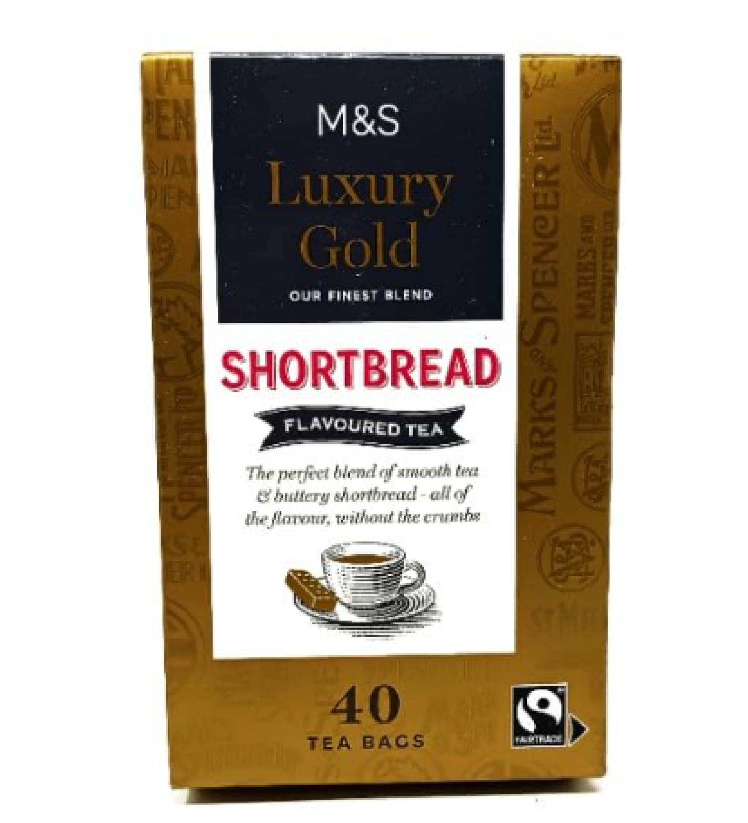 M&S Luxury Gold Shortbread Biscuit 40 Teabags 116g