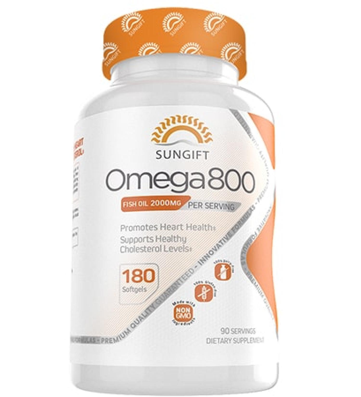 Sungift Omega 3 800 mg Ã¢â¬â 90 Softgels for Heart & Brain Health - Buy Online on GoSupps.com