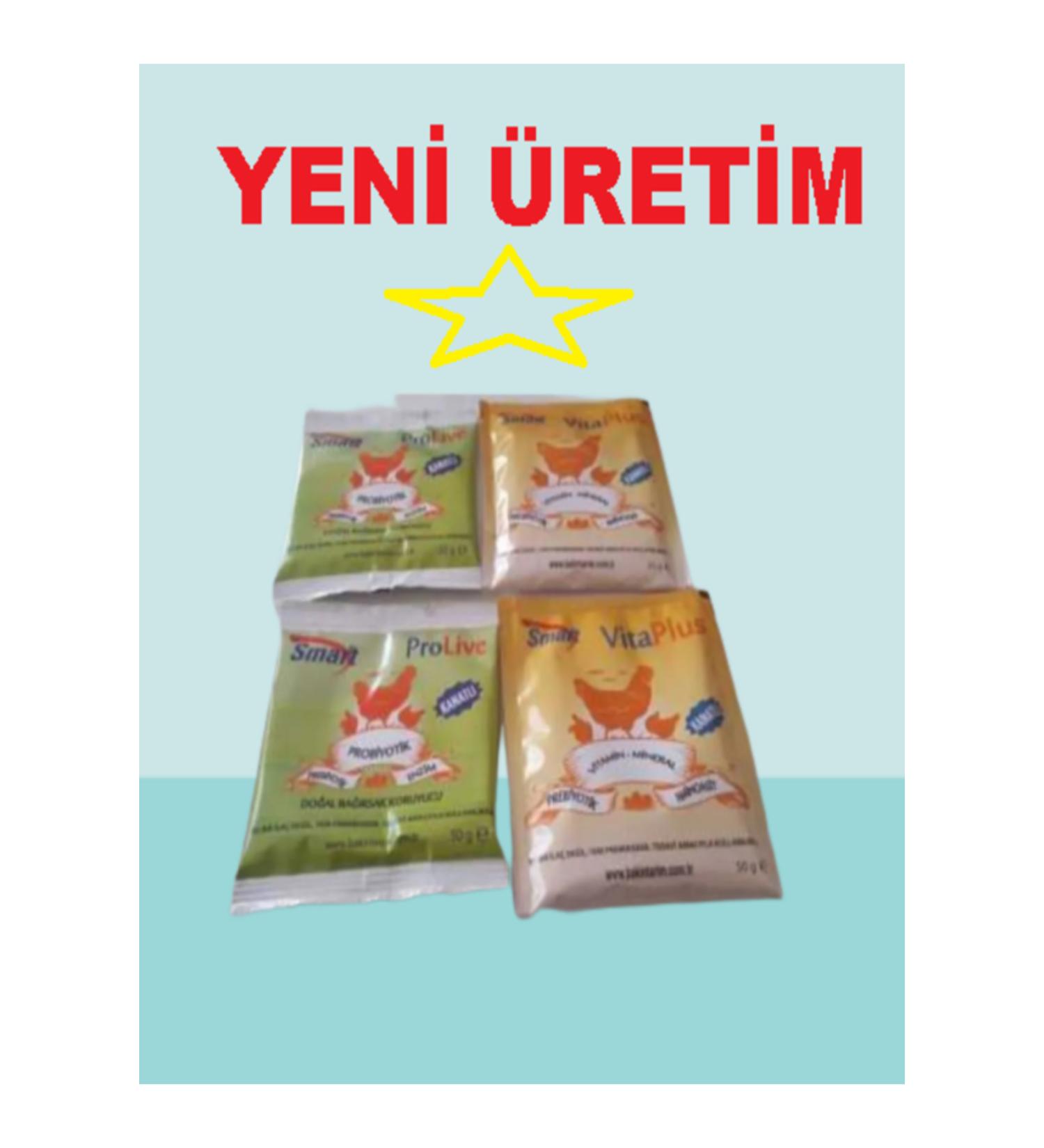 BAKIN AGRICULTURE SMART PROL VE 50 GR X 2 + SMART VITAPLUS 50 GR X 2 "PROBIOTIC AND VITAMIN FOR POULTRY
