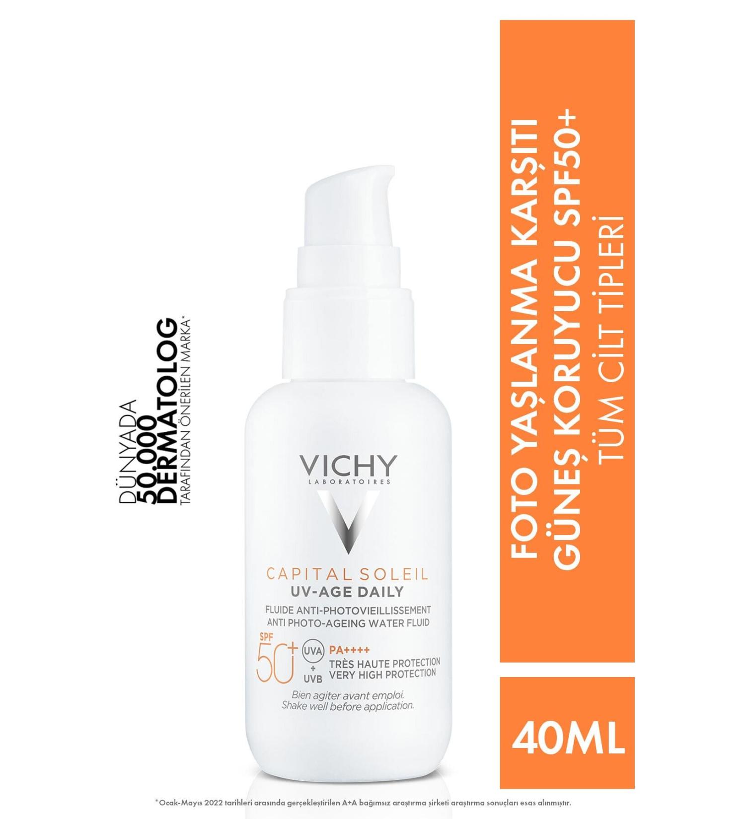 Vichy Advanced Daily UV Protection Anti-Aging SPF50 Face Sunscreen 40ml
