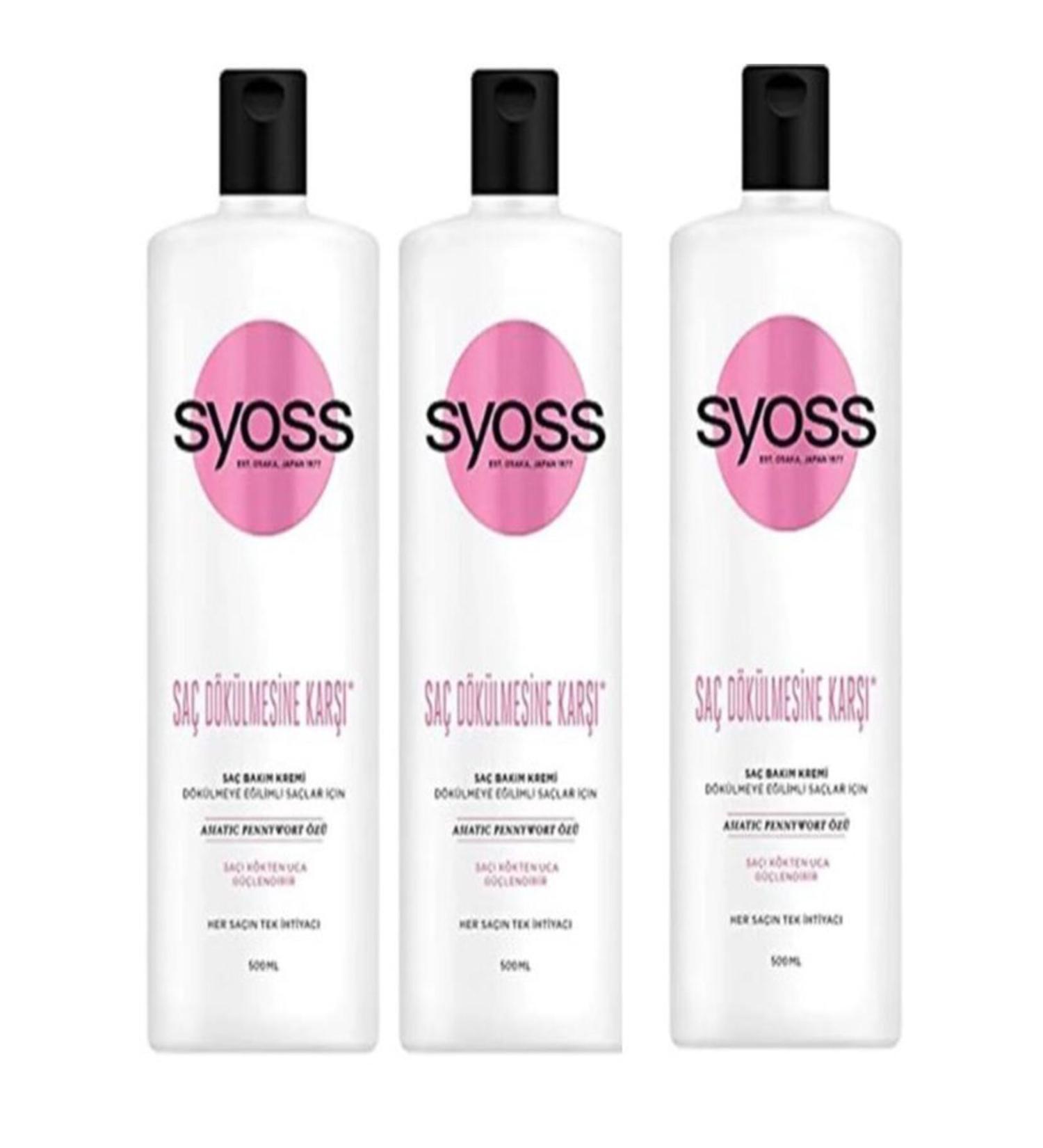 Syoss Anti-Hair Loss Hair Care Cream 500 ml X 3PCS - Buy Online on GoSupps.com