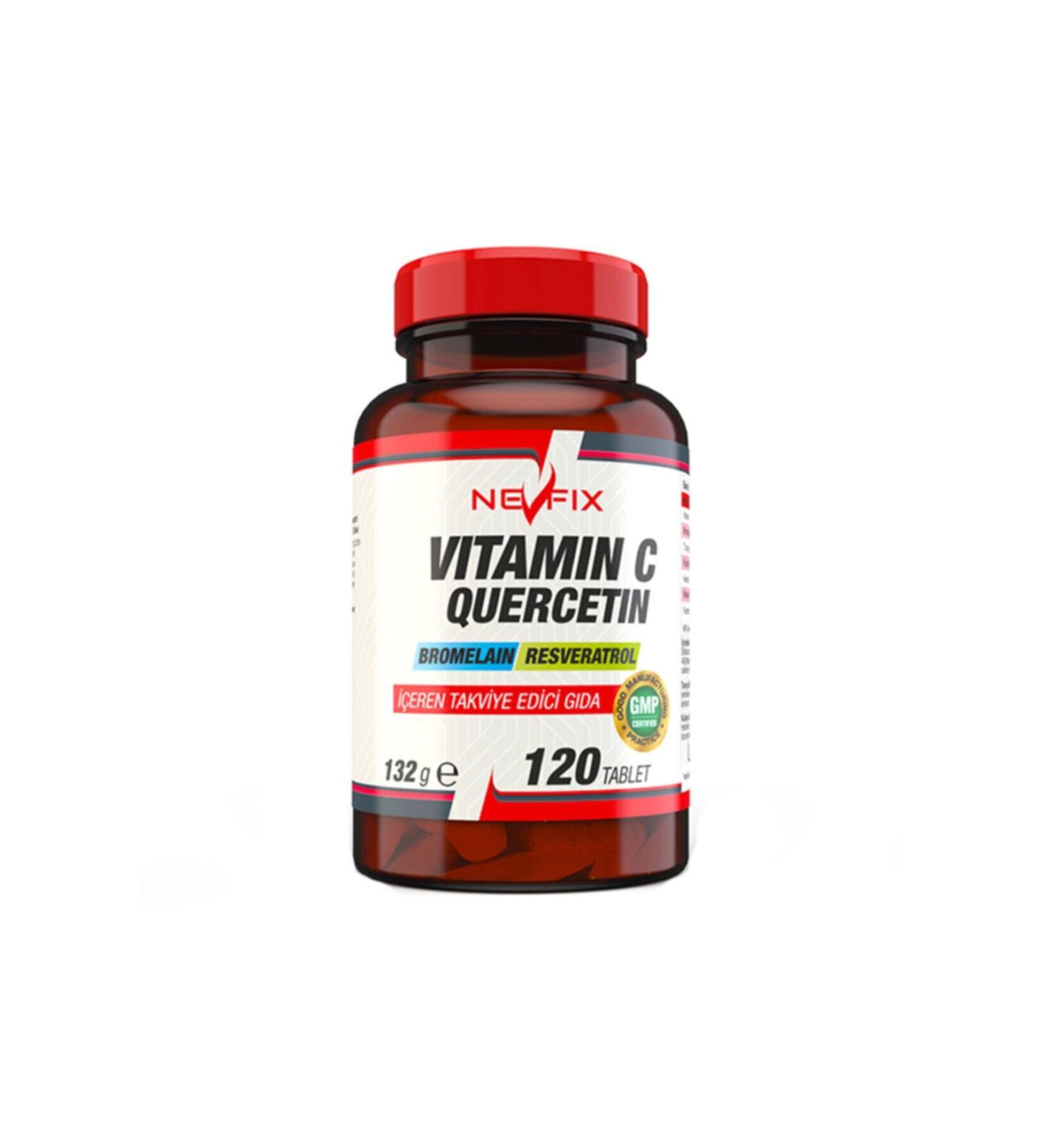 Nevfix Vitamin C Vitamin C Bromelian Quercetin 120 Tablets