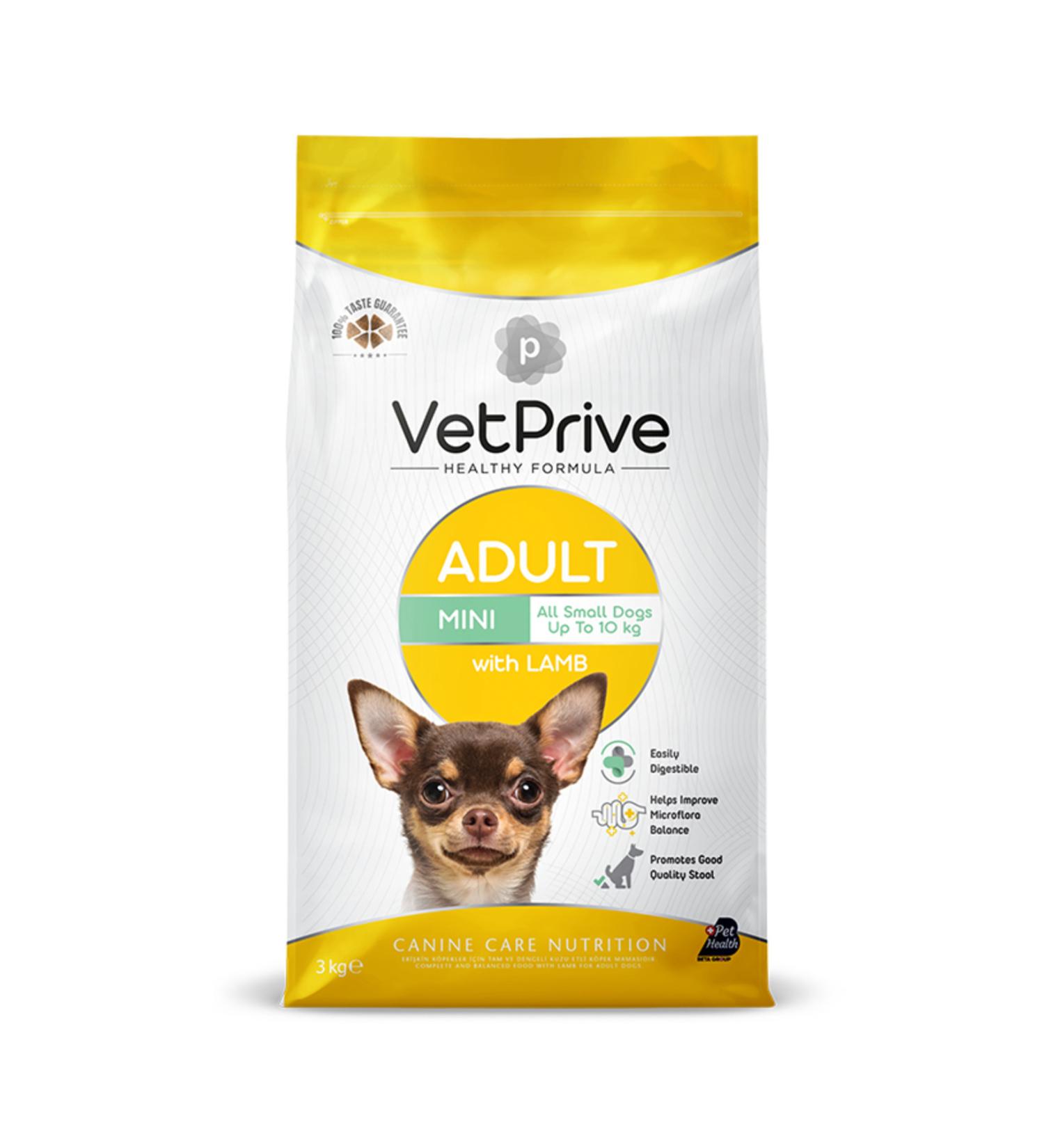 VetPrive Mini and Small Breed Adult Dog Food Lamb Meat 3 Kg