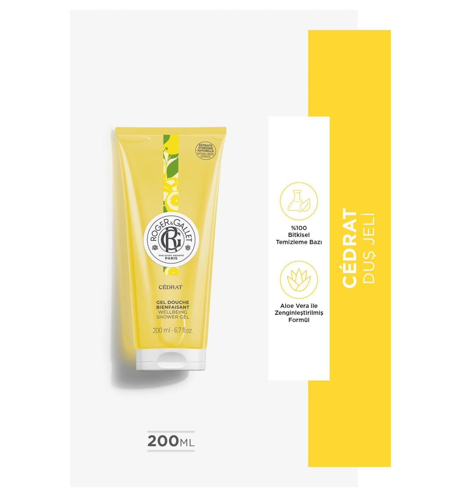 Roger&Gallet Cedrat Aloe Vera Cardamom Basil Citron Extract Revitalizing Herbal Moisturizing Shower Gel 200ml - Buy Online on GoSupps.com