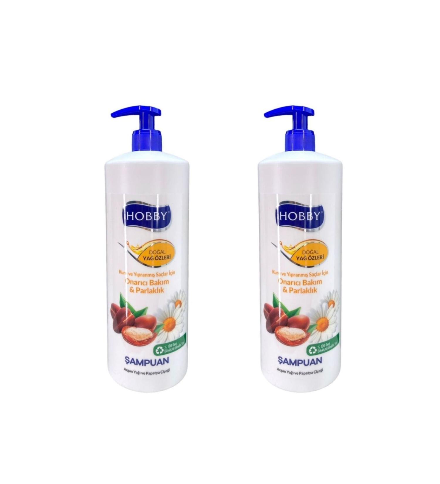 Hobby Argan Oil and Chamomile Flower Shampoo 1000 ML X 2 Pieces