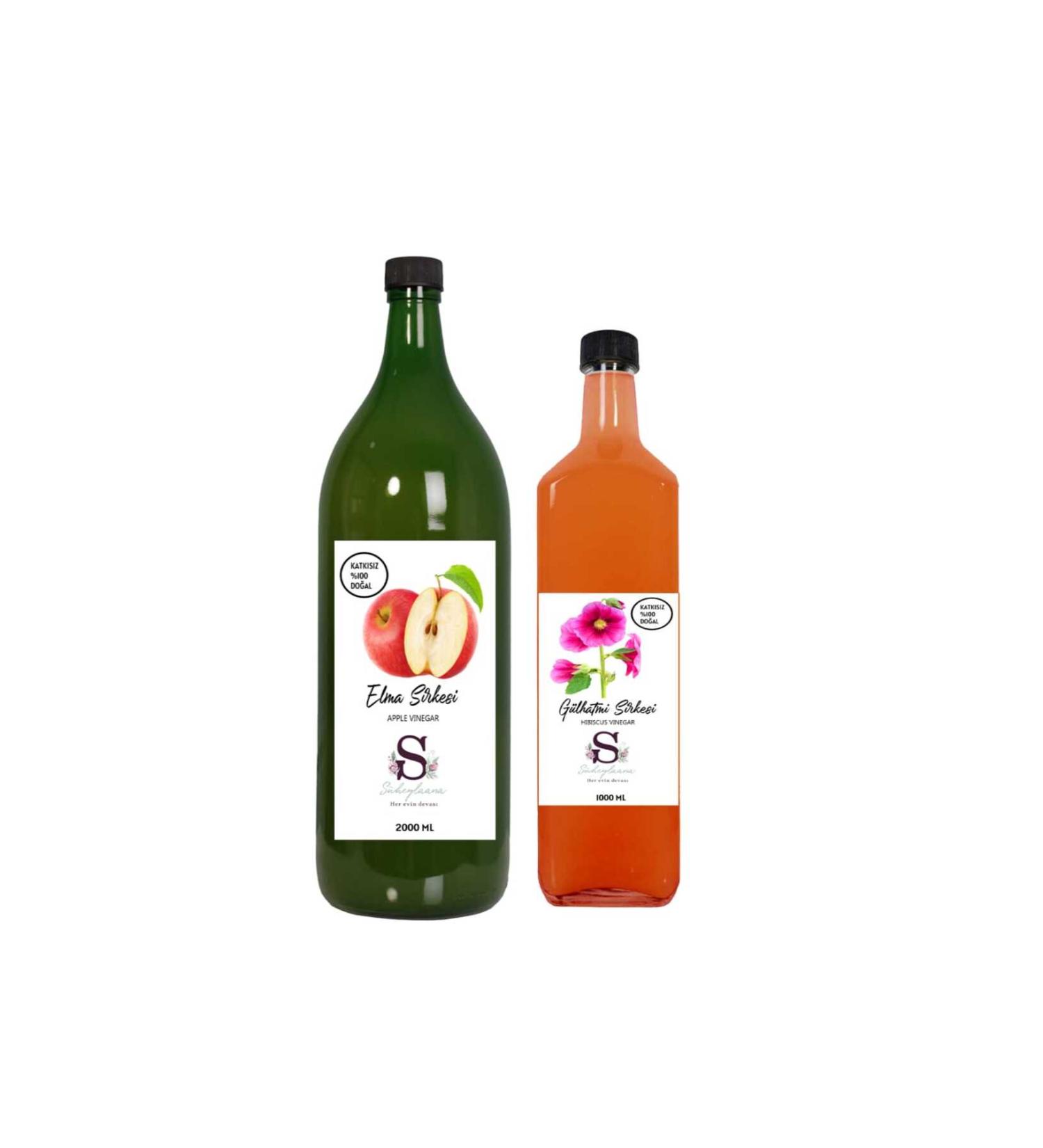 Suheylaana Natural Apple Cider Vinegar 2000 Ml - Natural Hollyhock Vinegar 1000 Ml