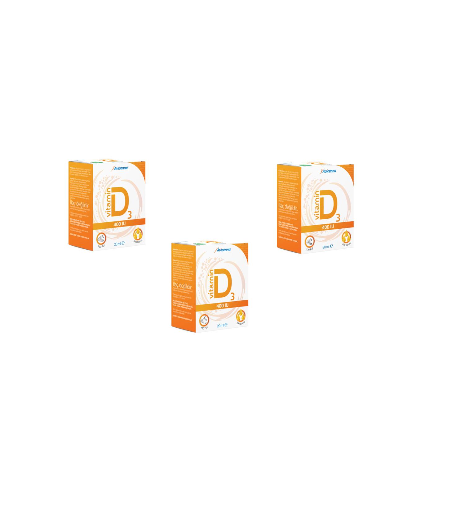 Avicenna Vitamin D3 - 400 Iu - 20 Ml 3 Pieces