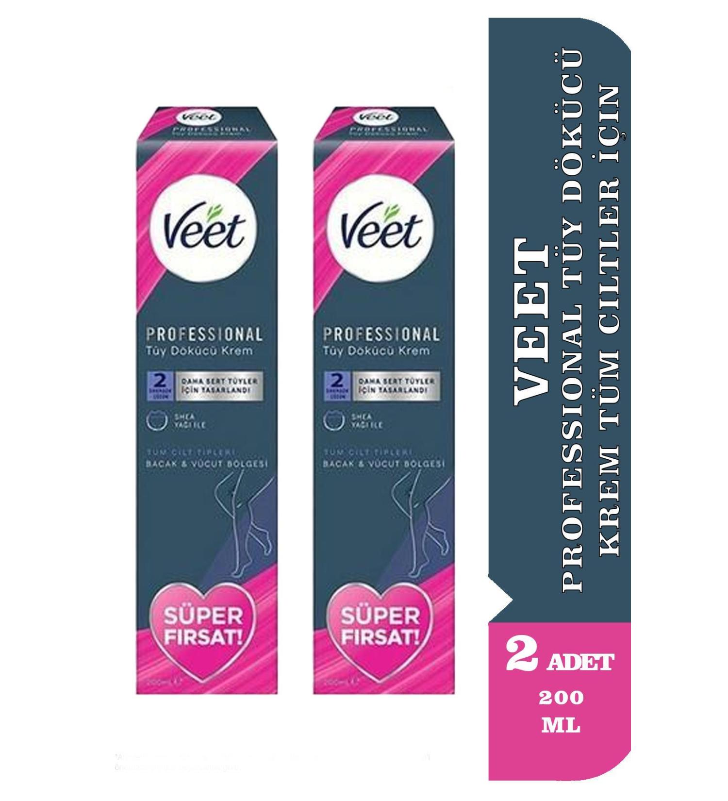 Veet Professional Hair Removal Cream For All Skin Types 200 ml 2 Pieces