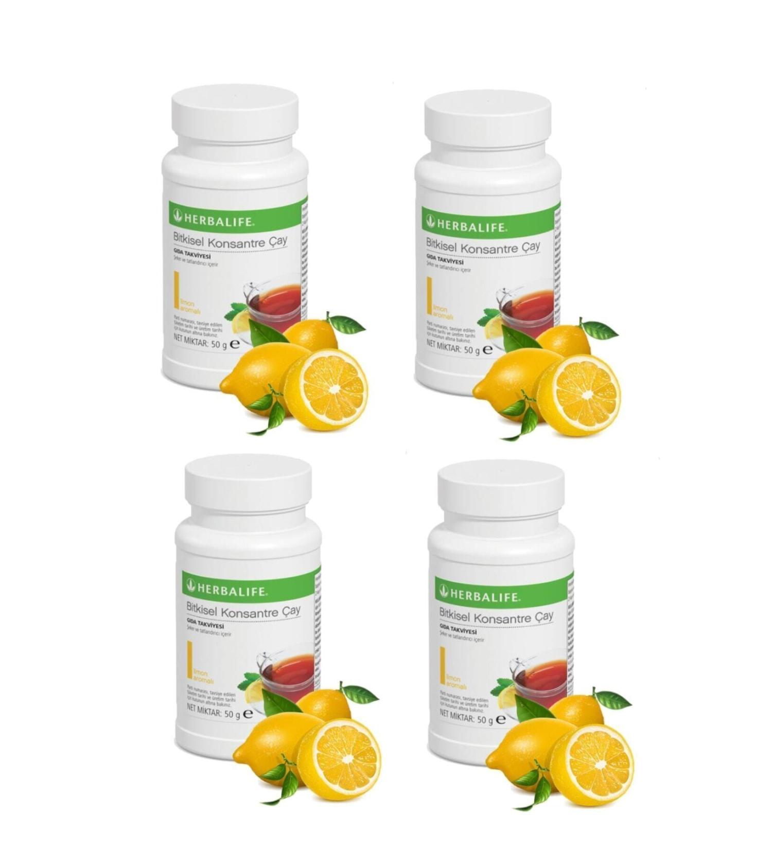 Herbalife 4 Piece Tea Set 4 Pieces 50 Gr Lemon Flavored