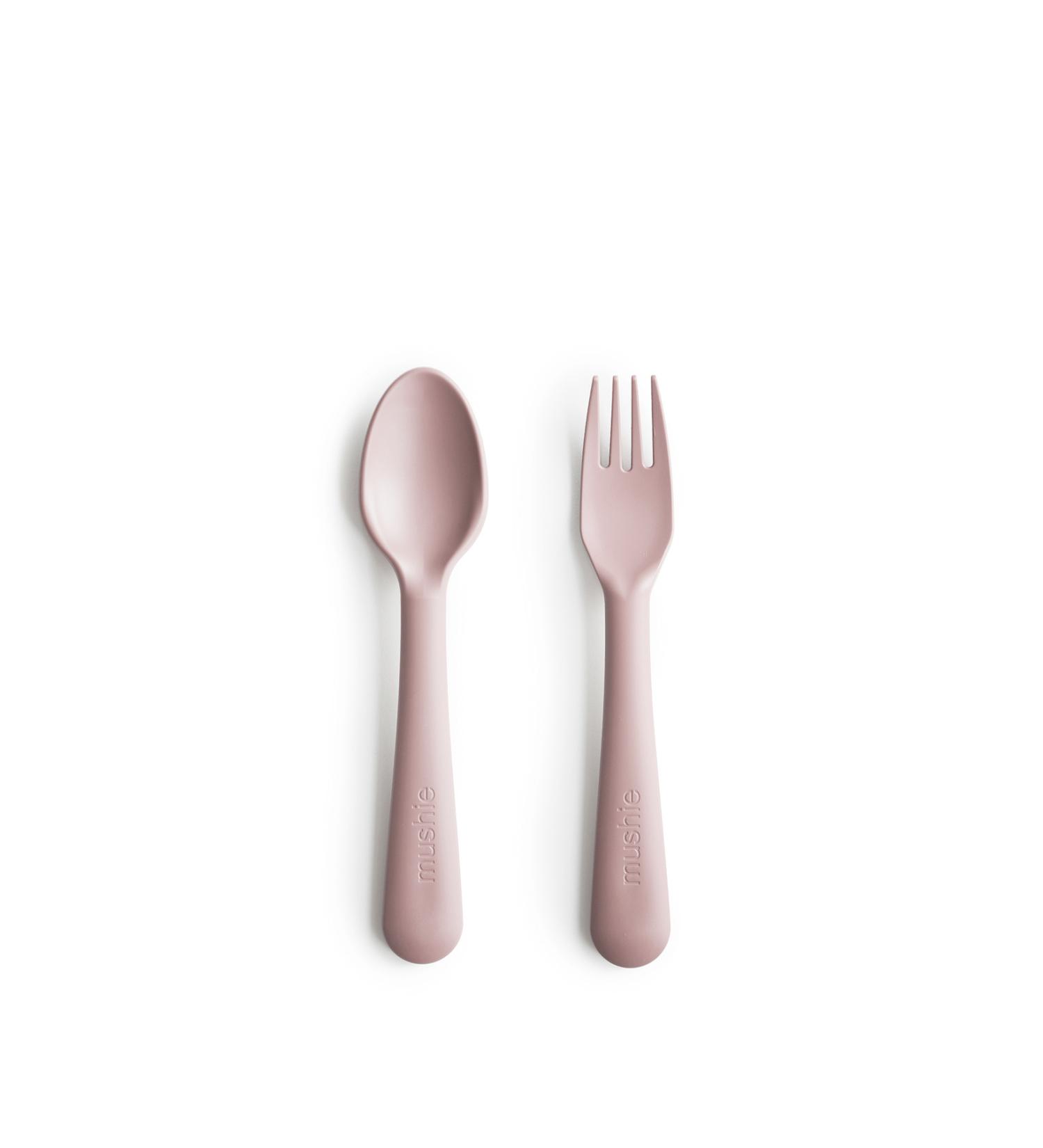 Mushie Blush Plastic Cutlery Set