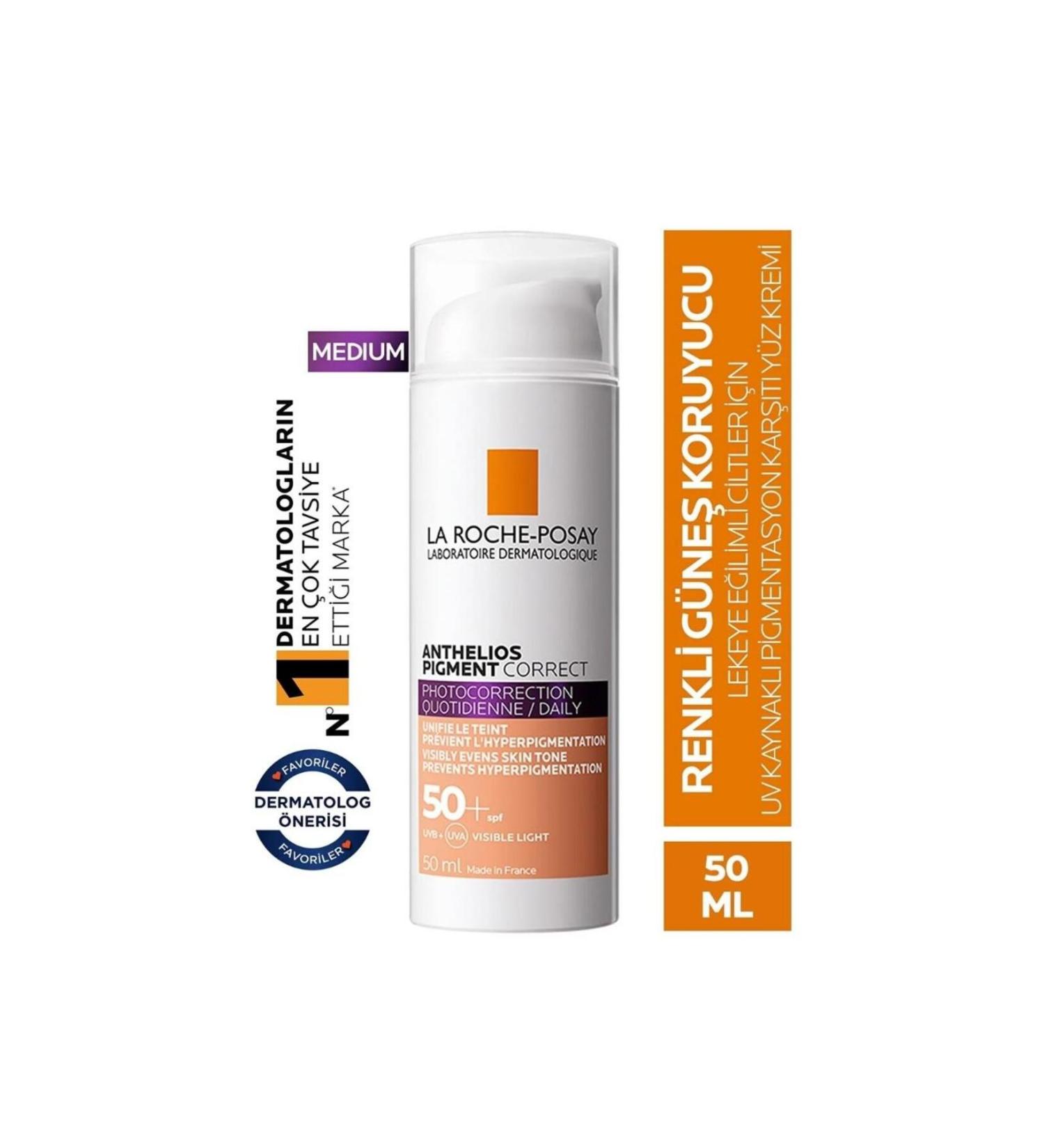 La Roche Posay Anthelios Pigment Correct Medium SPF50 Anti-Blemish and Skin Tone Equalizing Sunscreen 50ml