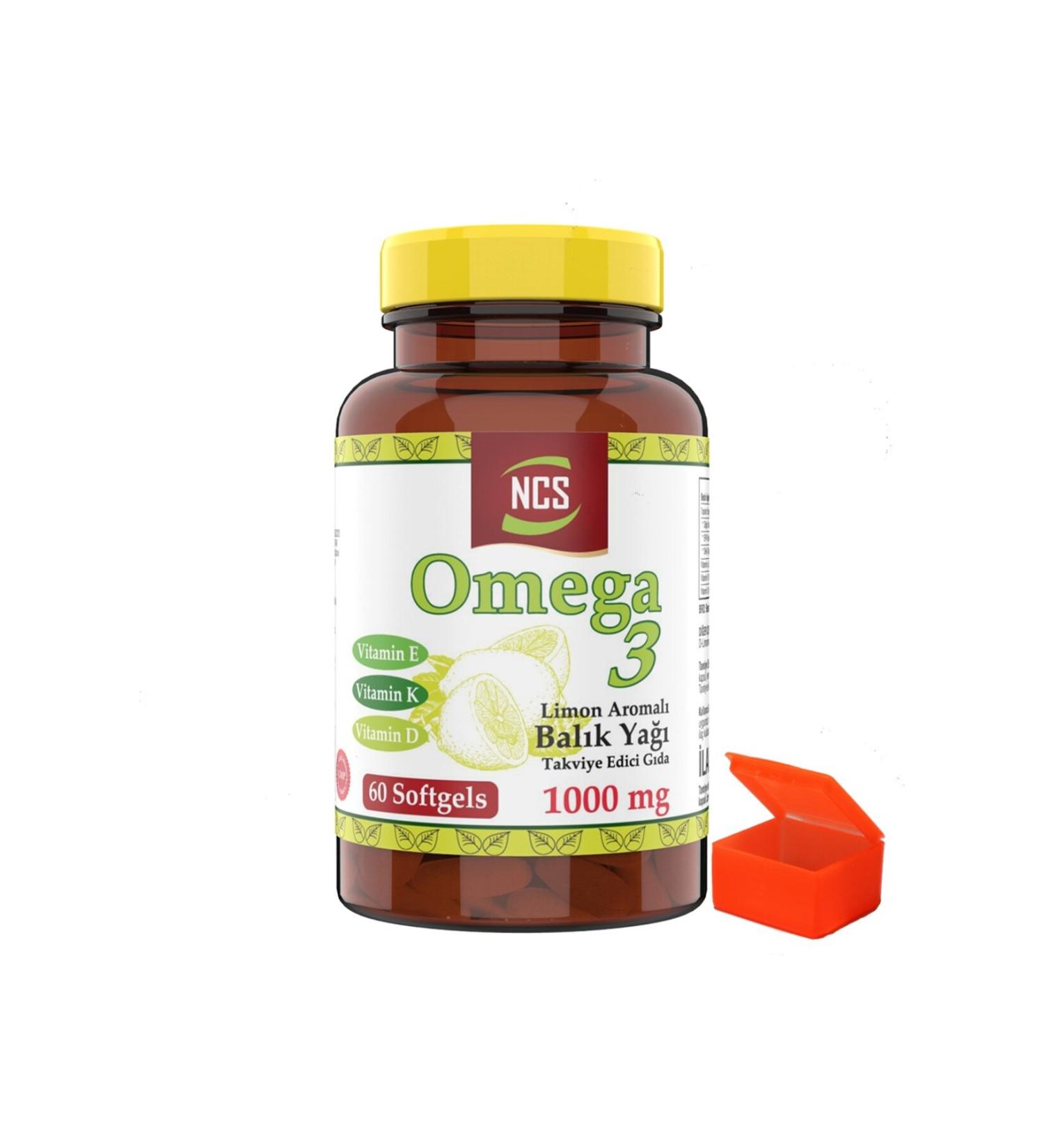 Ncs Omega 3 Lemon Flavored Fish Oil 1000mg 60 Softgels + Pill Box - Buy Online on GoSupps.com