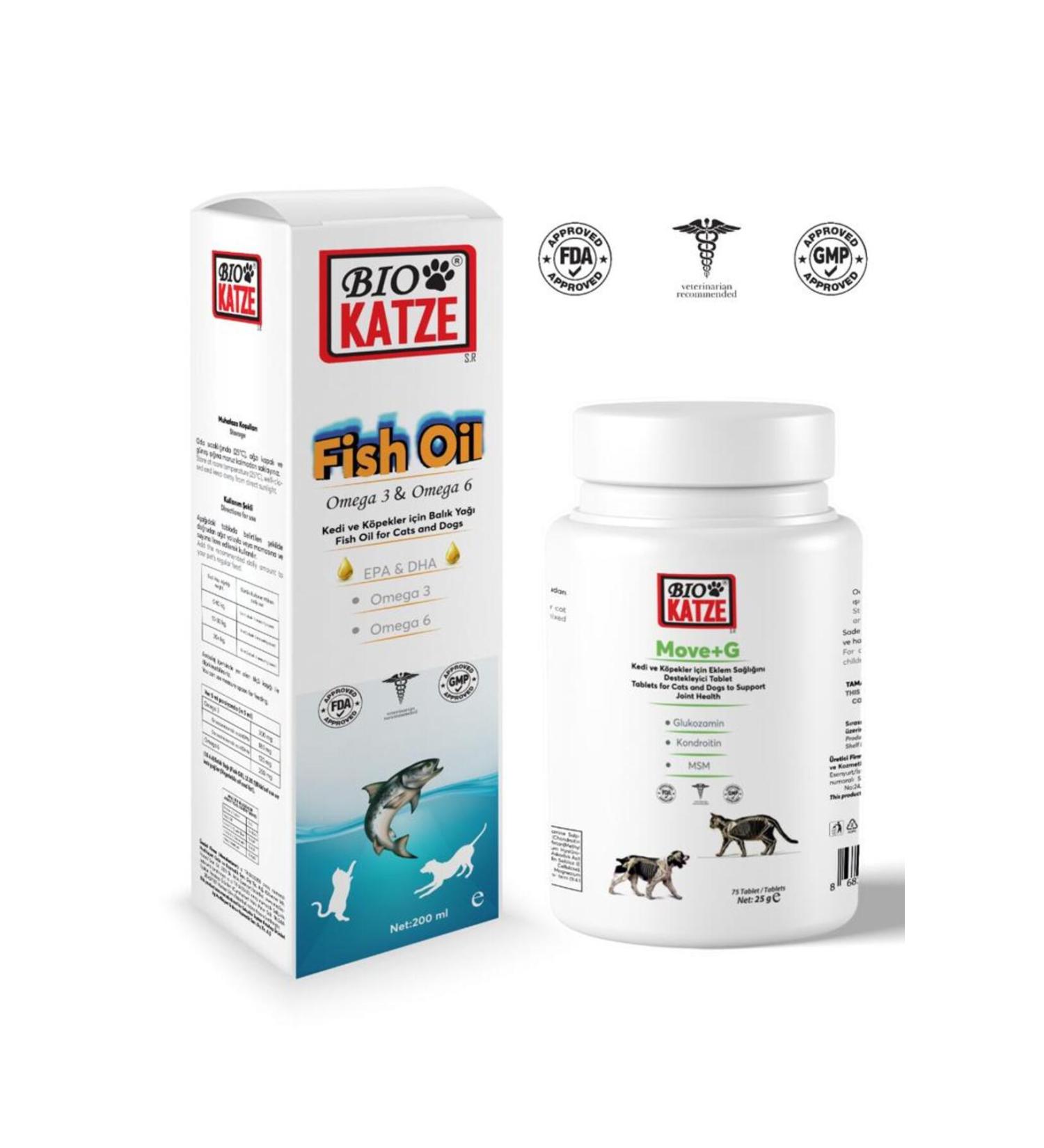 B OKATZE Cat & Dog Supportive Vitamin Set (Move+G & Fish Oil)