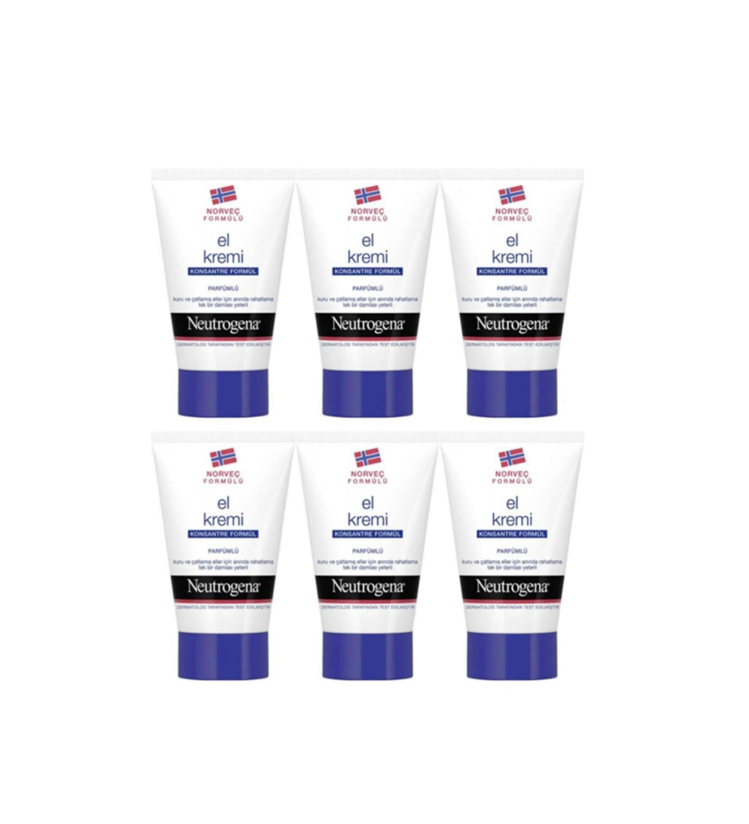 Neutrogena Concentrated Formula Moisturizing Perfumed Hand Cream 50 Ml 6 Pieces