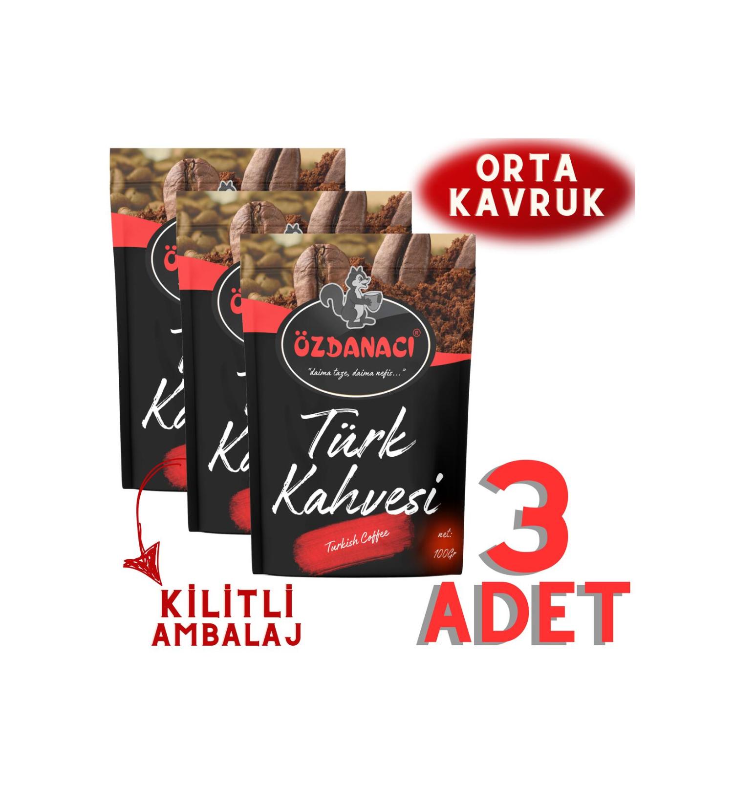 zdanac ZDANACI TURKISH COFFEE 100GR X 3 PIECES (MEDIUM ROASTED)