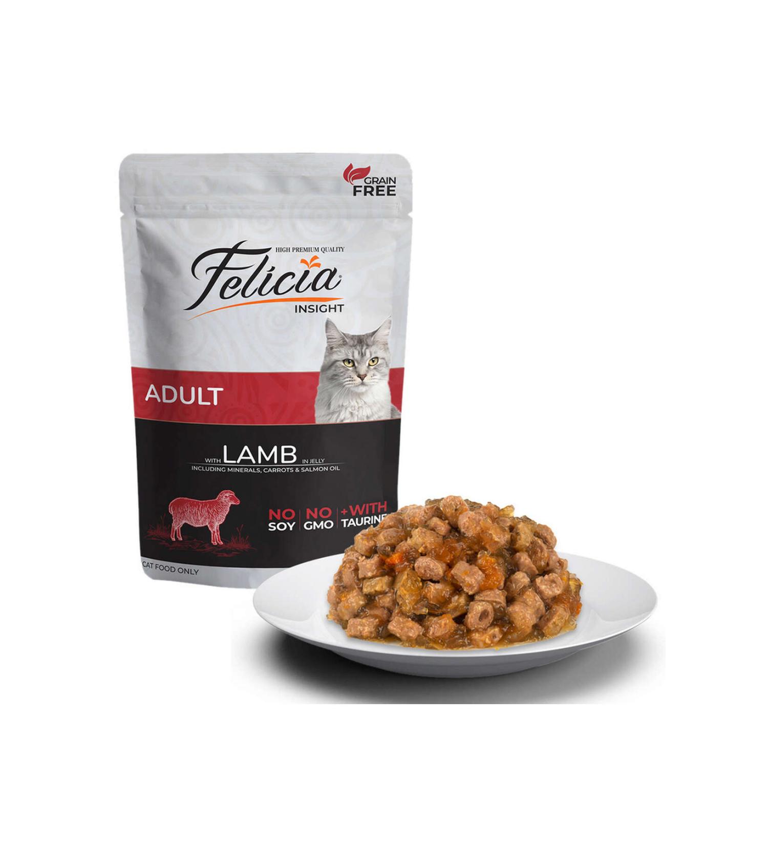 Felicia Grain-Free 85 gr Pouch Adult Lamb Meat Wet Cat Food 12 Pieces 141036