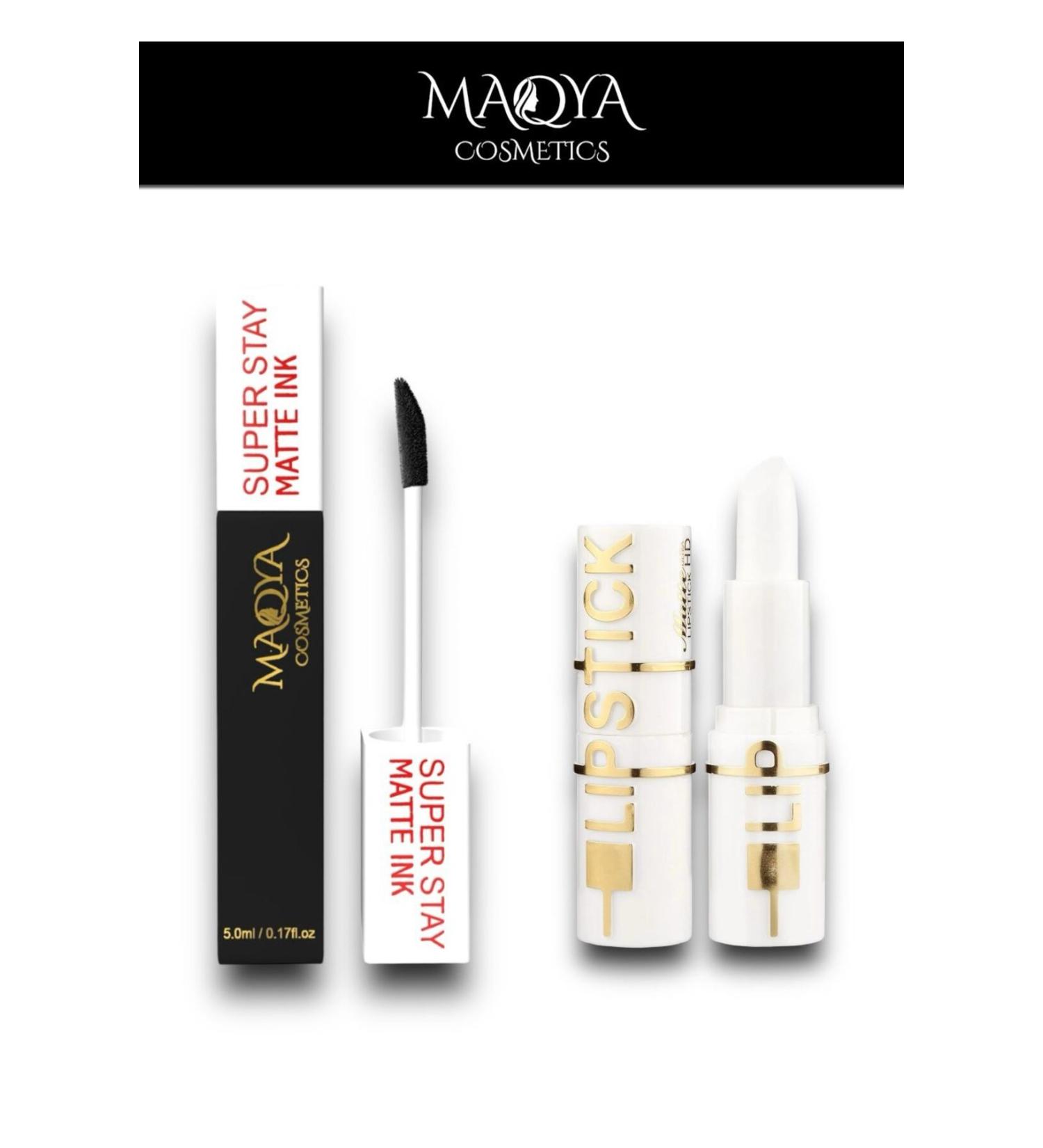 MAQYA Cosmetics Professional Super Black Matte Liquid Lipstick and White Lipstick Lipstick - Buy Online on GoSupps.com