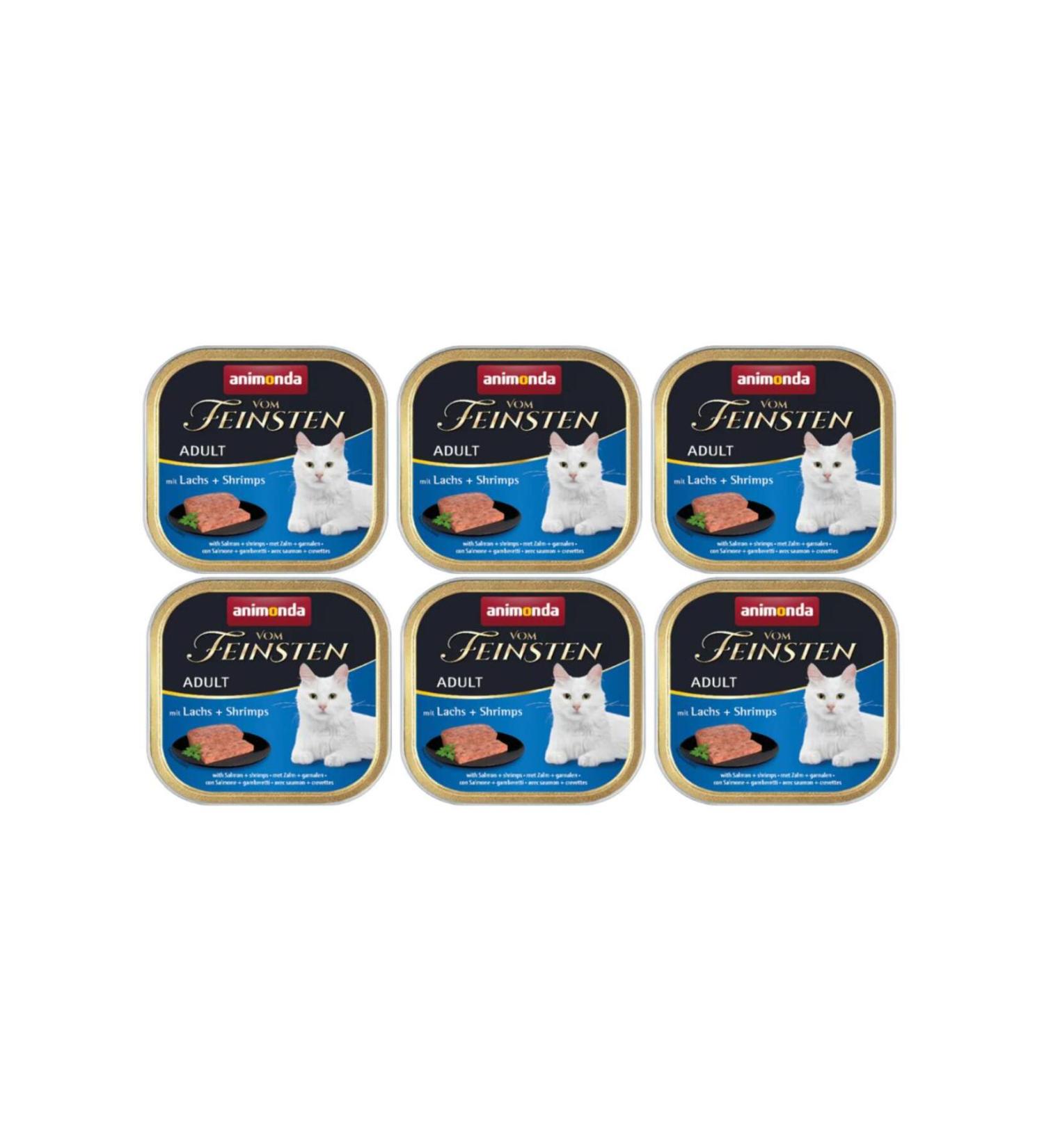 Animonda Vom Feinsten Adult Cat Canned Food with Salmon and Shrimp 100gr * 6 Pieces