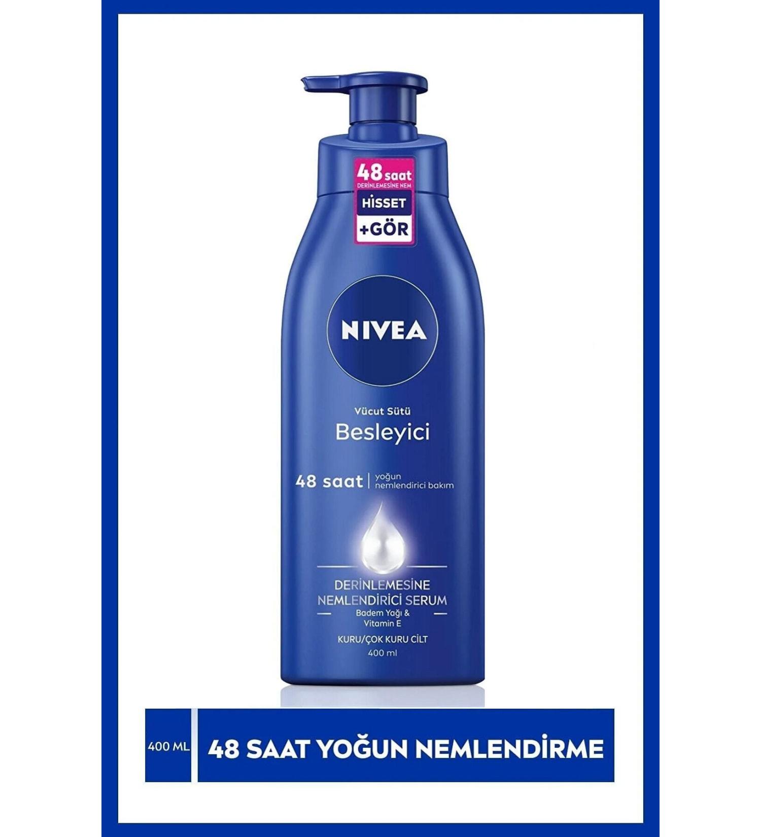 NIVEA Body Milk Nourishing 400ml Dry Skin 48 Hour Moisturizing Body Lotion-Naturals Beauty-- - Buy Online on GoSupps.com