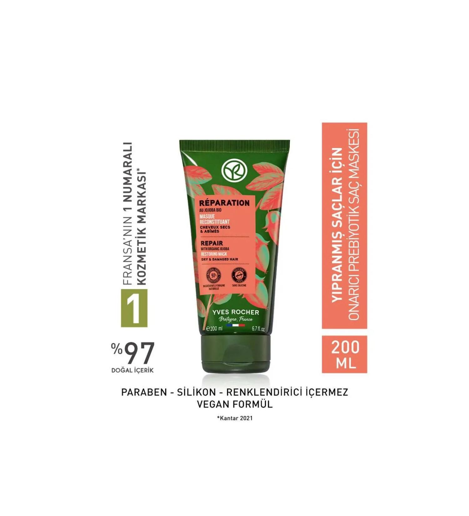 Yves Rocher Repairing Prebiotic Hair Mask - Damaged Hair / Reparation 200 Ml - Buy Online on GoSupps.com