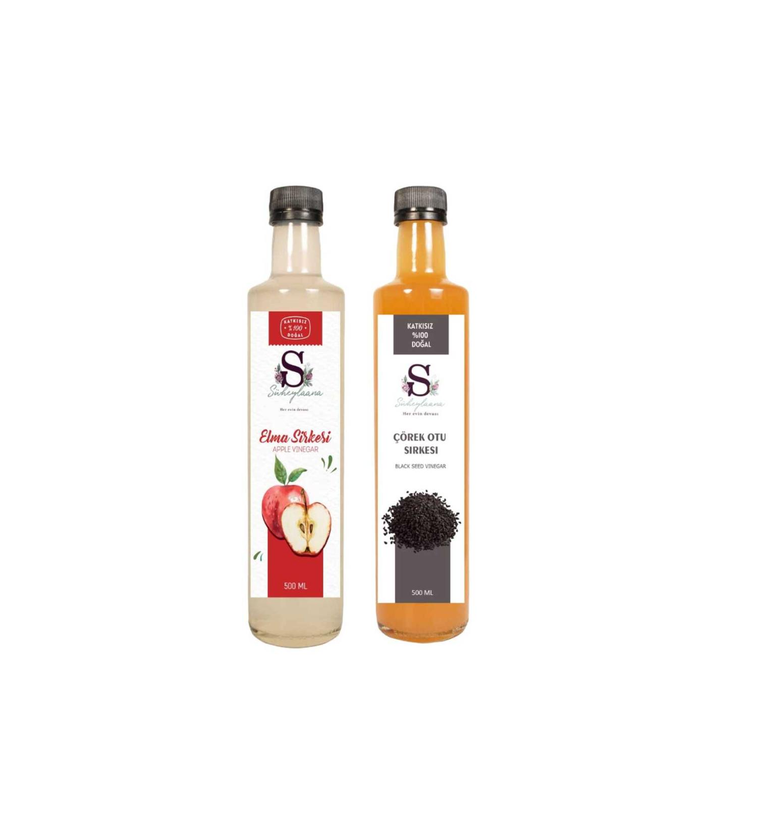 Suheylaana Natural Apple Cider Vinegar 500 Ml - Natural Black Cumin Vinegar 500 Ml