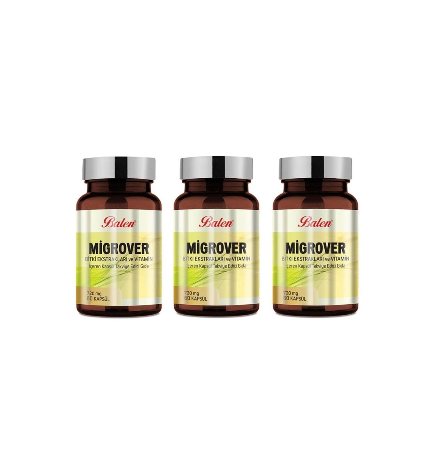Balen Migrover Plant Extracts-vitamin 60 Capsules X 3 Pieces