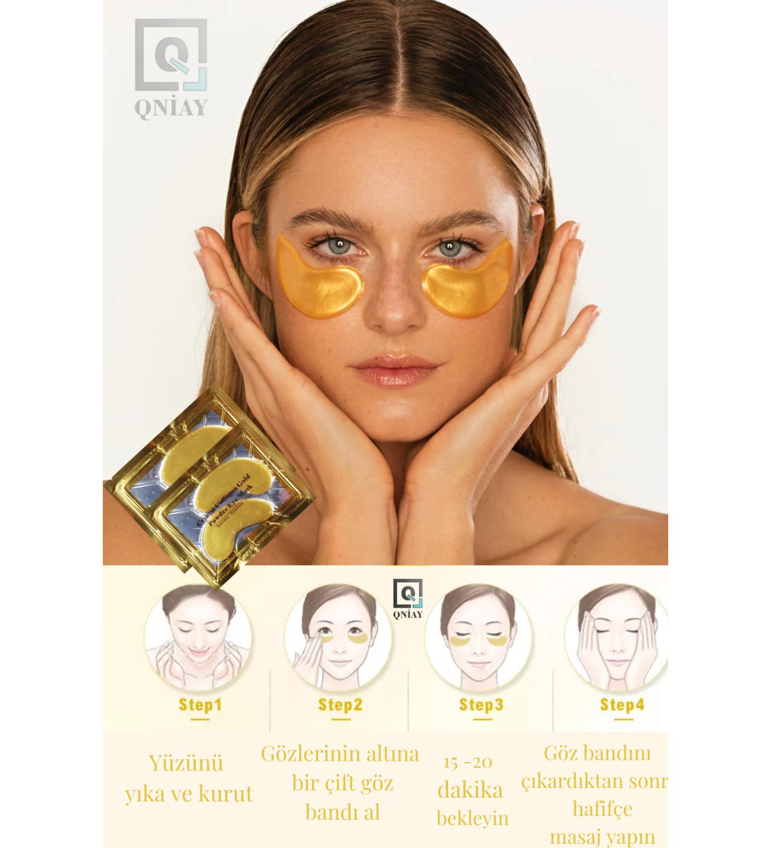 QN AY Collagen Under Eye Mask Gold Under Eye Mask Gold Face Skin Care 4 Pack - (2 PIECES) Collagen