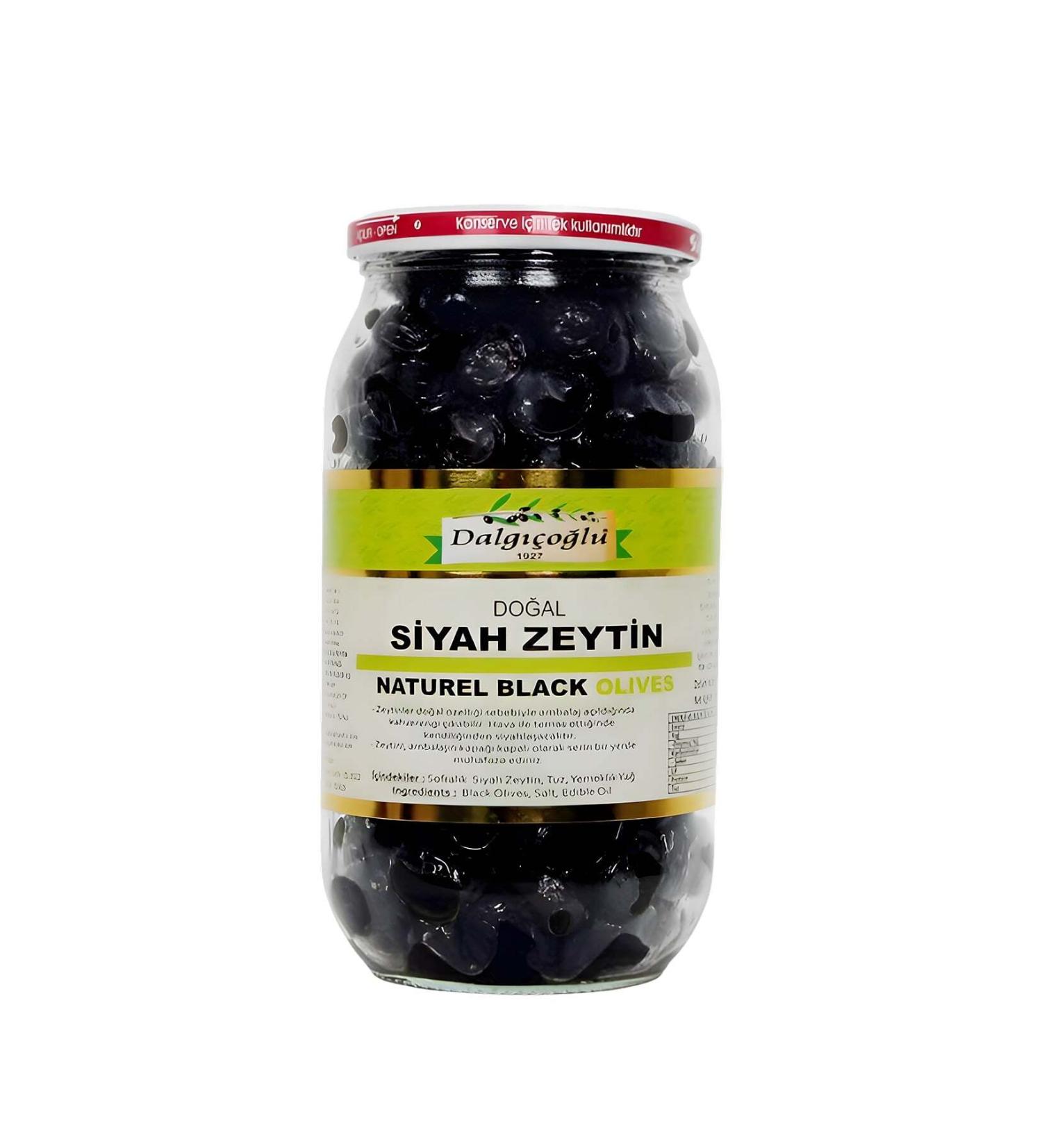 Dalg o lu Black Olives Less Salty Hard Large Fleshy Jumbo Luxury 1000 cc Glass Jar