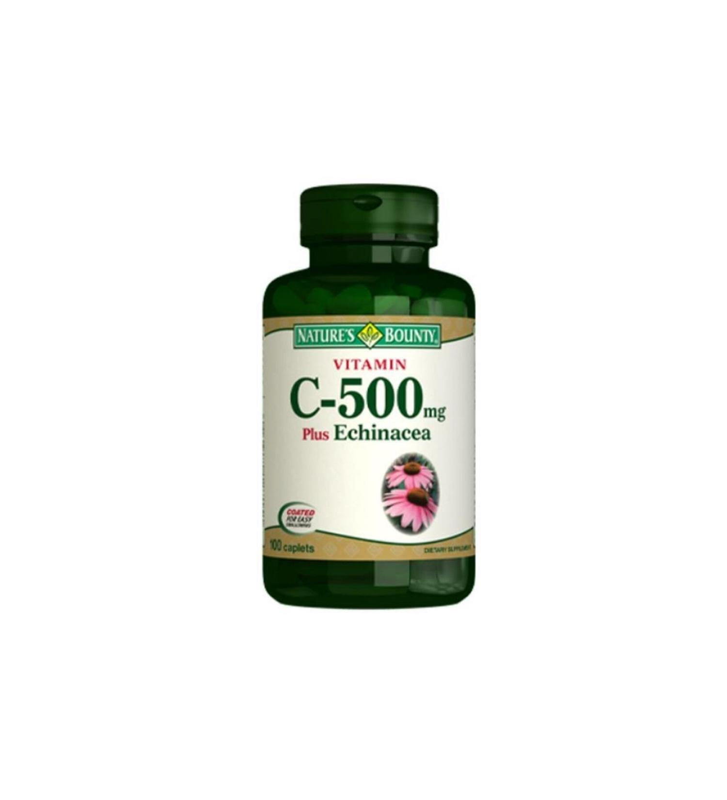 Natures Bounty Vitamin C-500 Mg Plus Echinacea Food Supplement 100 Tablets