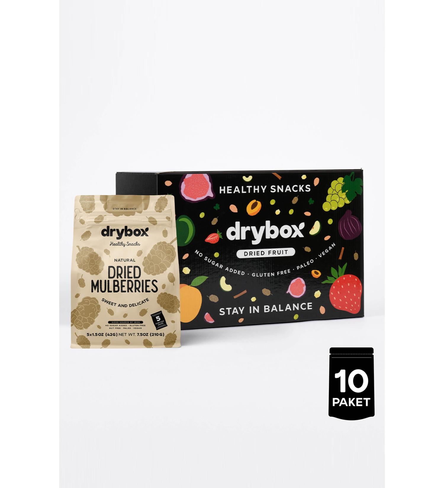 DRYBOX 10 Pack Sugar Free Dried Mulberry Dried Fruit Natural Snack 42g