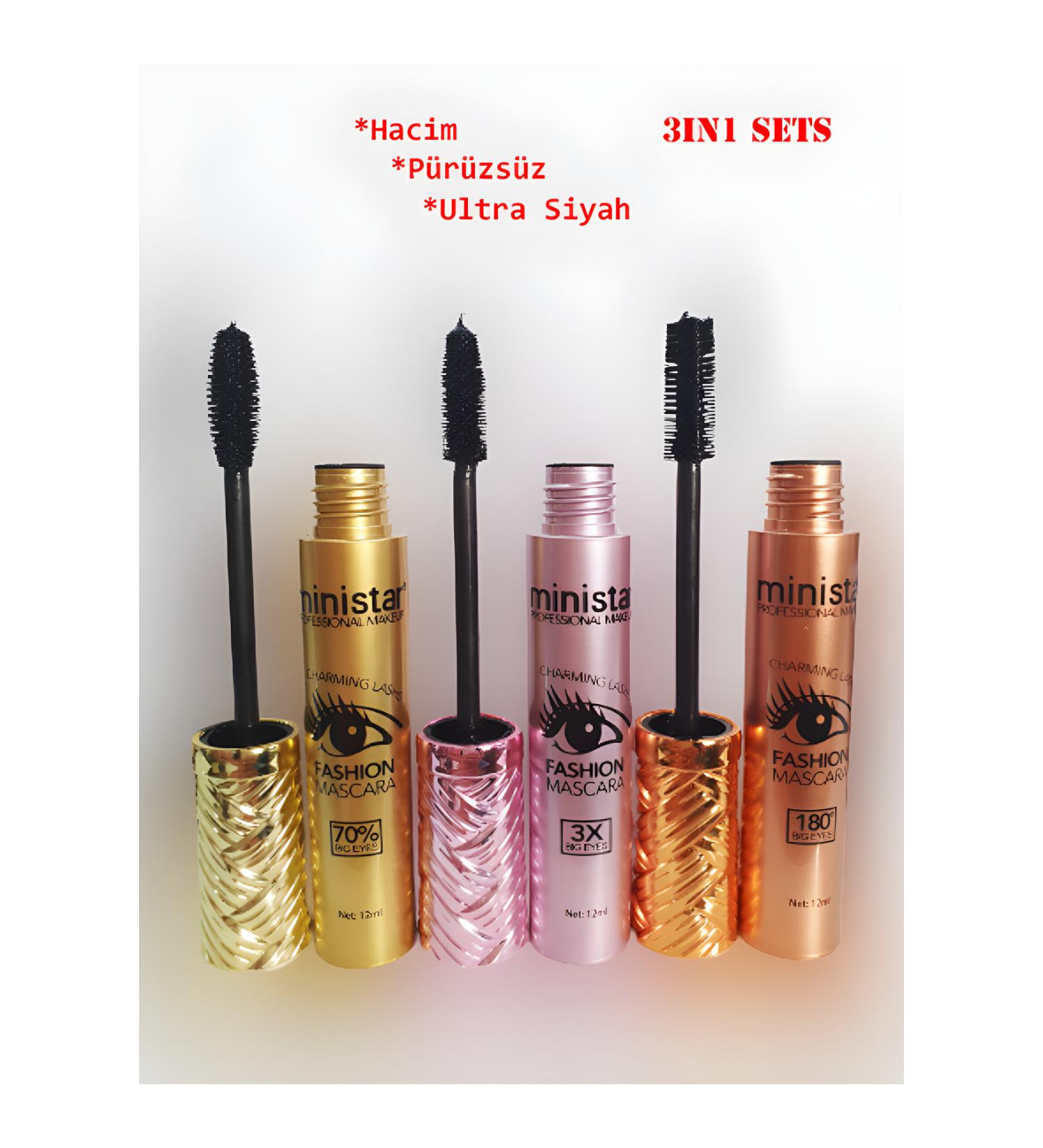 Ministar 3-Piece Legendary Mascara Set Volume + Curl + Lengthening + Ultra Black - Buy Online on GoSupps.com