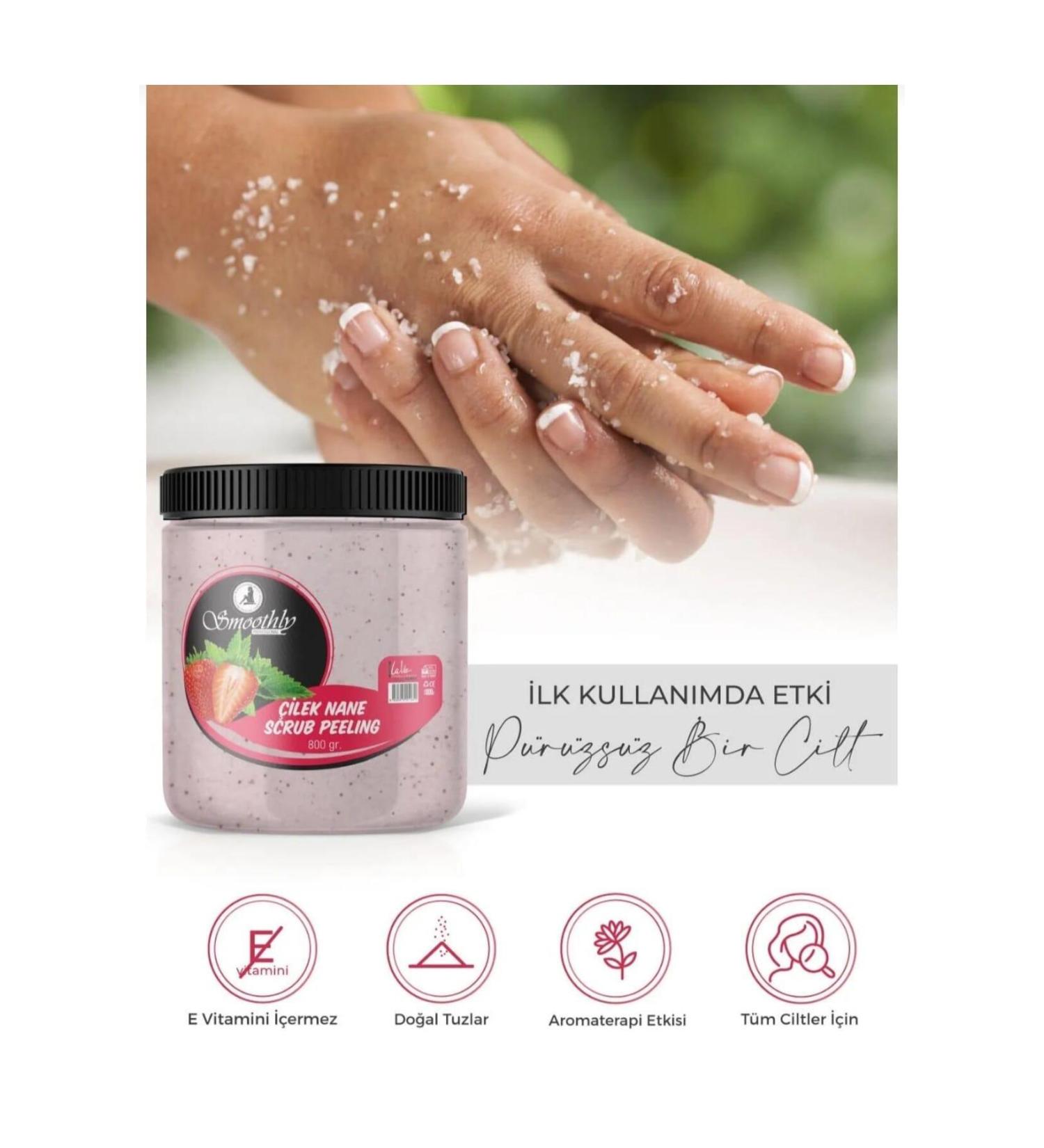 Smoothly Hand Foot Body Peeling Strawberry Mint Flavored 800ml - Buy Online on GoSupps.com