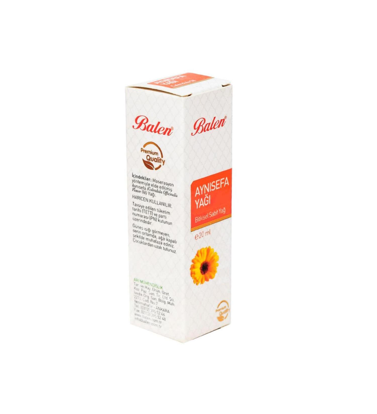 Balen Pure Calendula Oil Maceration 20 ml Calendula Oil Glass Bottle