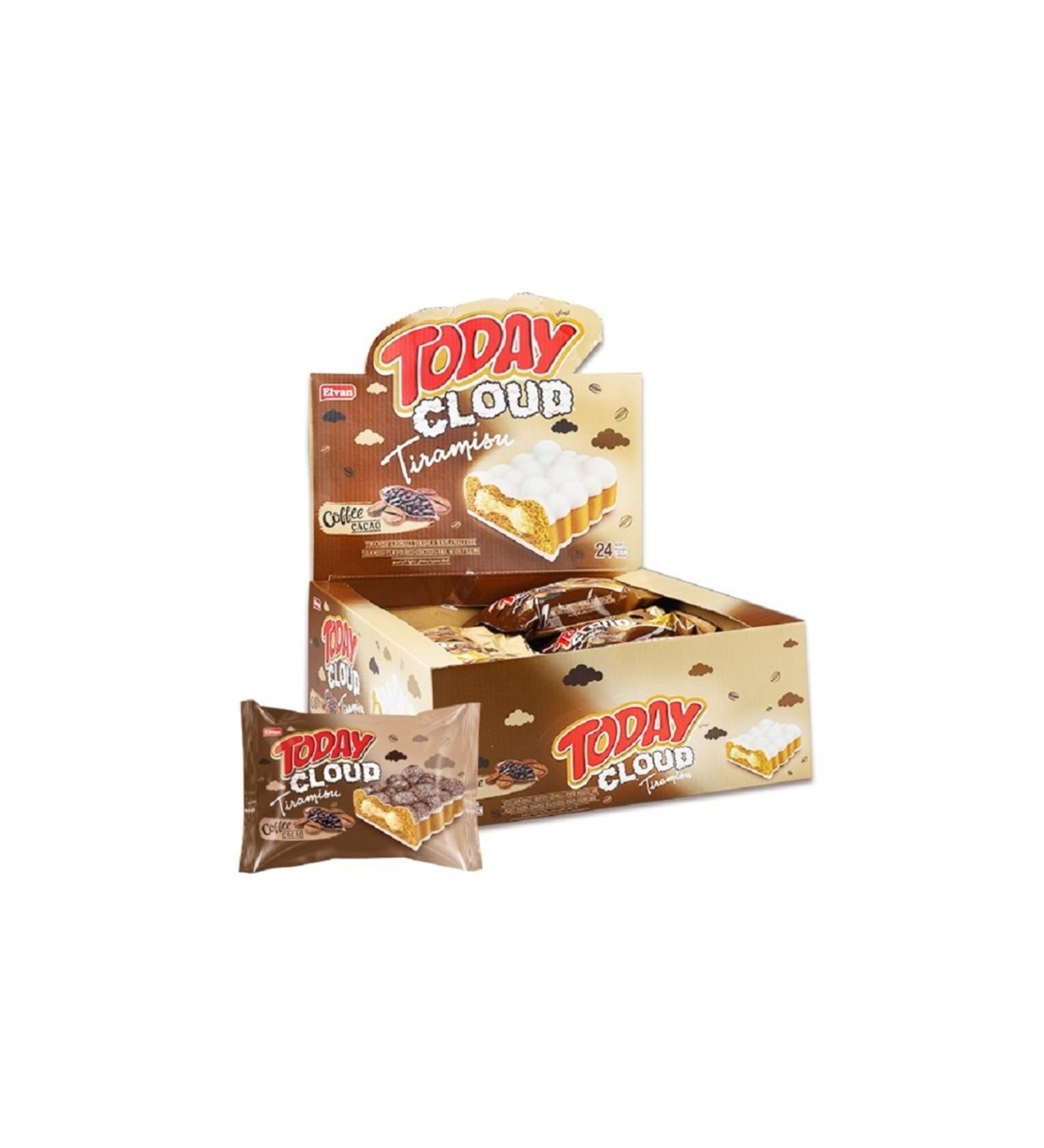 Elvan Today Cloud Cake Tiramisu 40 Gr. 24 Pieces (1 Box) - Buy Online on GoSupps.com