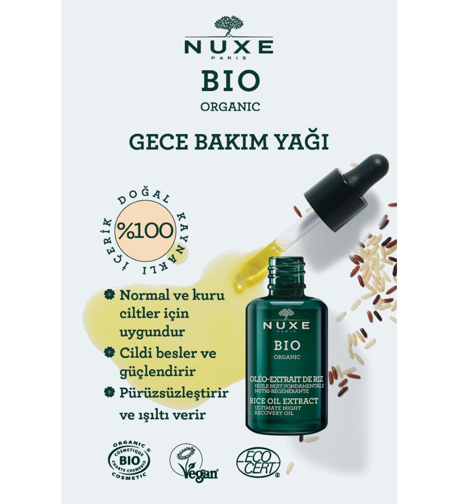 Nuxe Bio Organic Rice Oil Extract Nighy Recovery Oil 30ml
