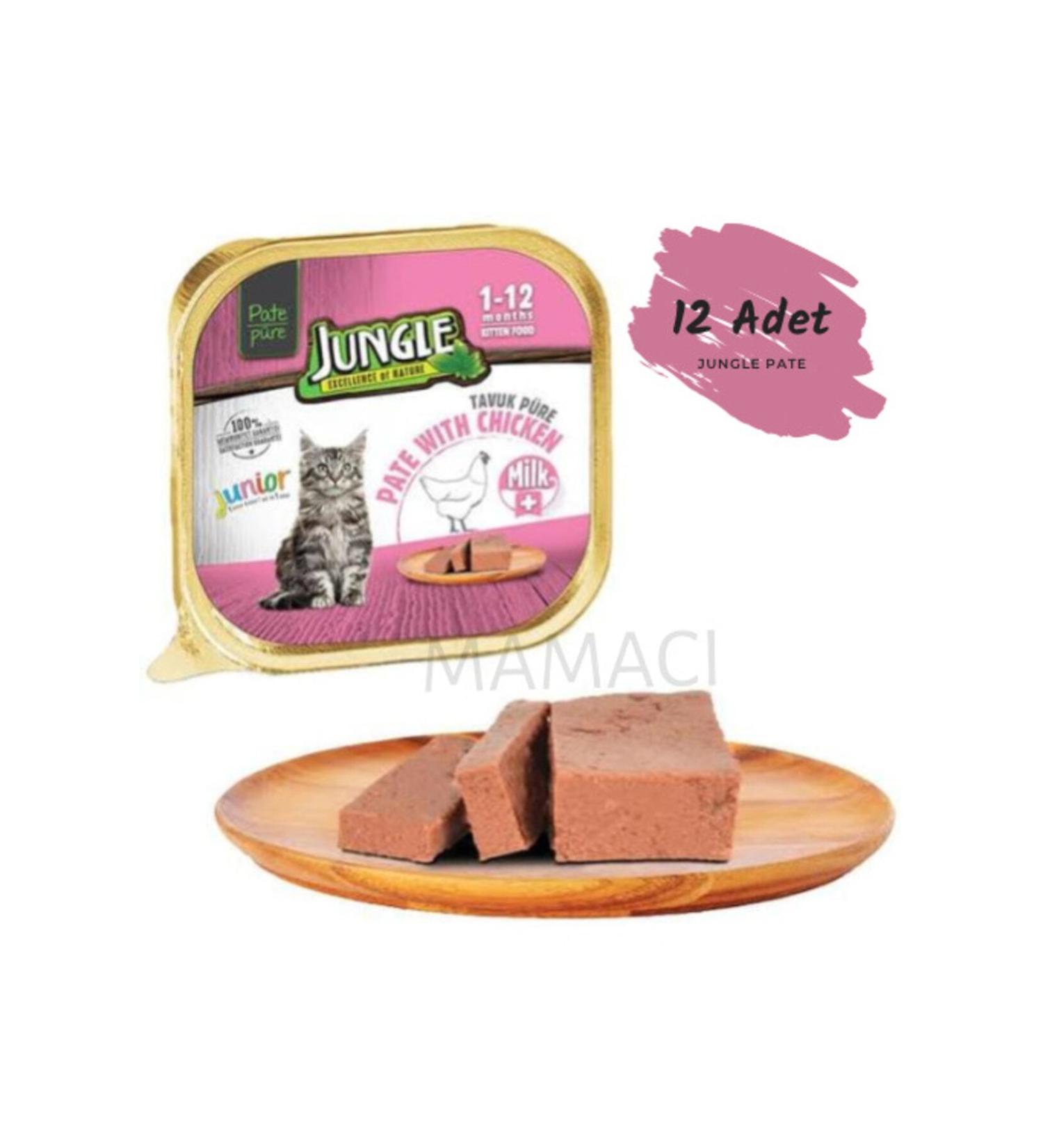 Jungle Pate Milk Chicken Kitten Canned Food 100 gr X 12 Pieces