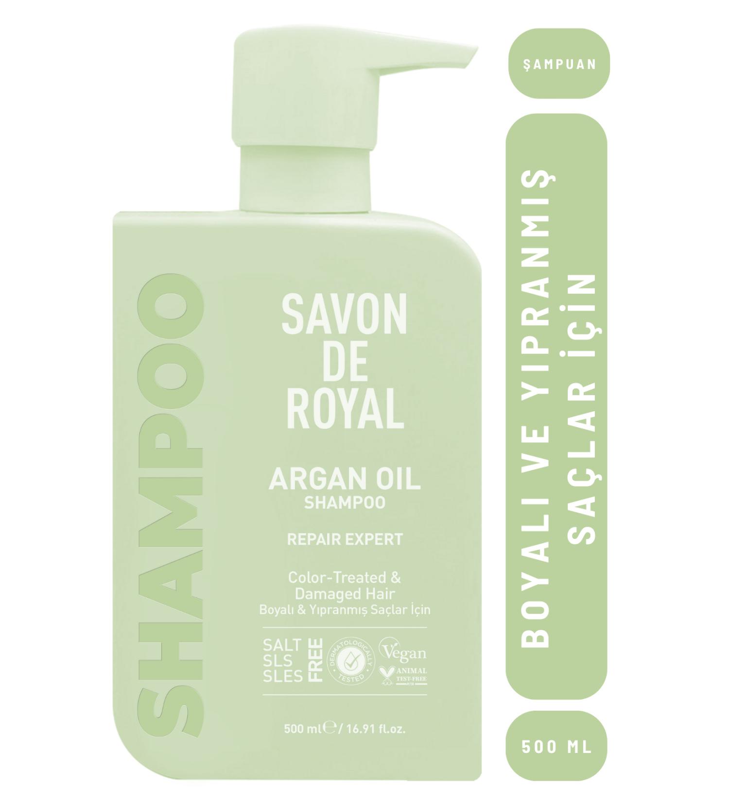 Savon de Royal - Repair Expert Shampoo for Dyed & Damaged Hair with Argan Oil 500 ml - Buy Online on GoSupps.com