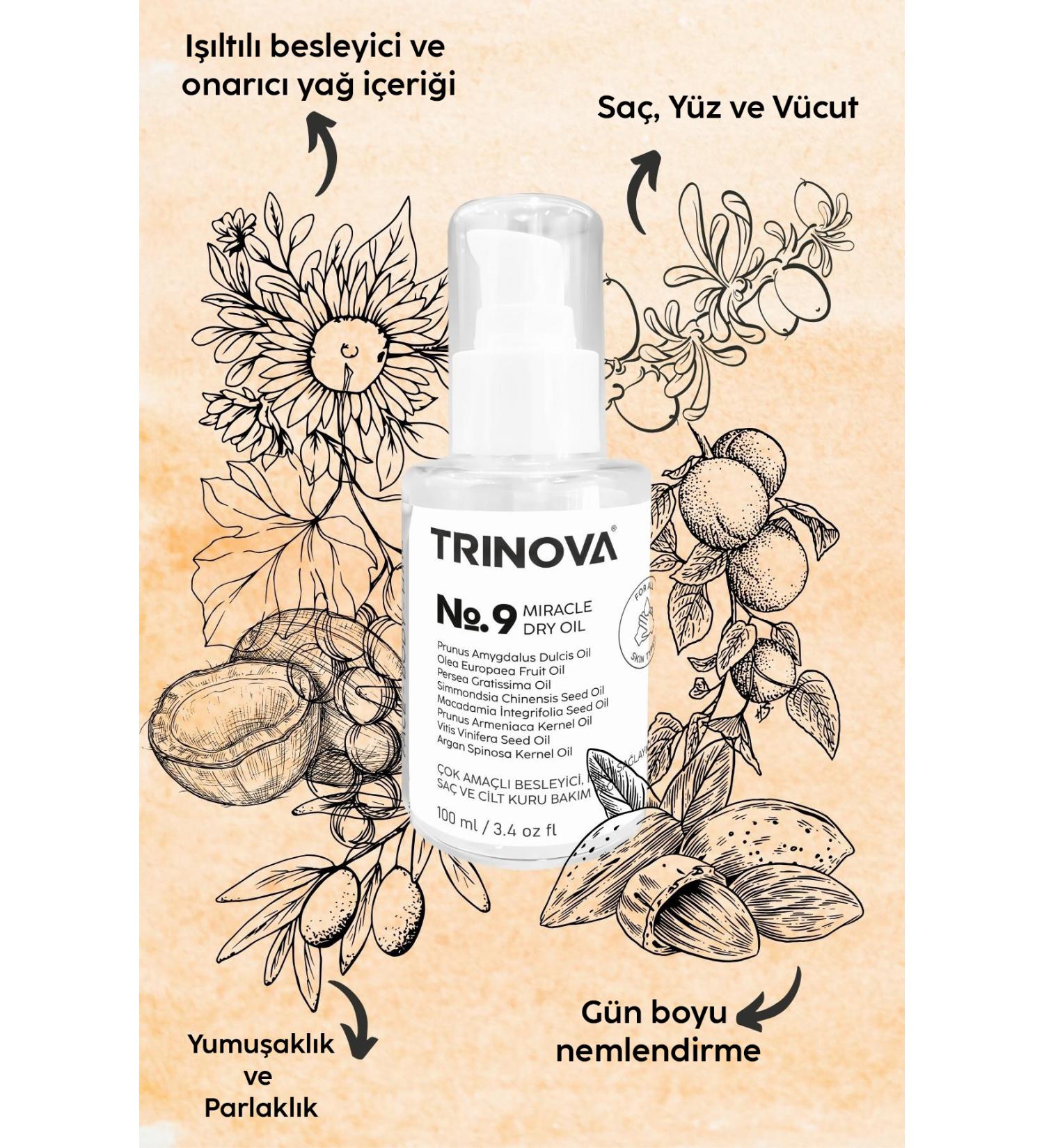 Trinova Multi-Purpose Dry Care Oil 100ml (FACE BODY HAIR) - Buy Online on GoSupps.com